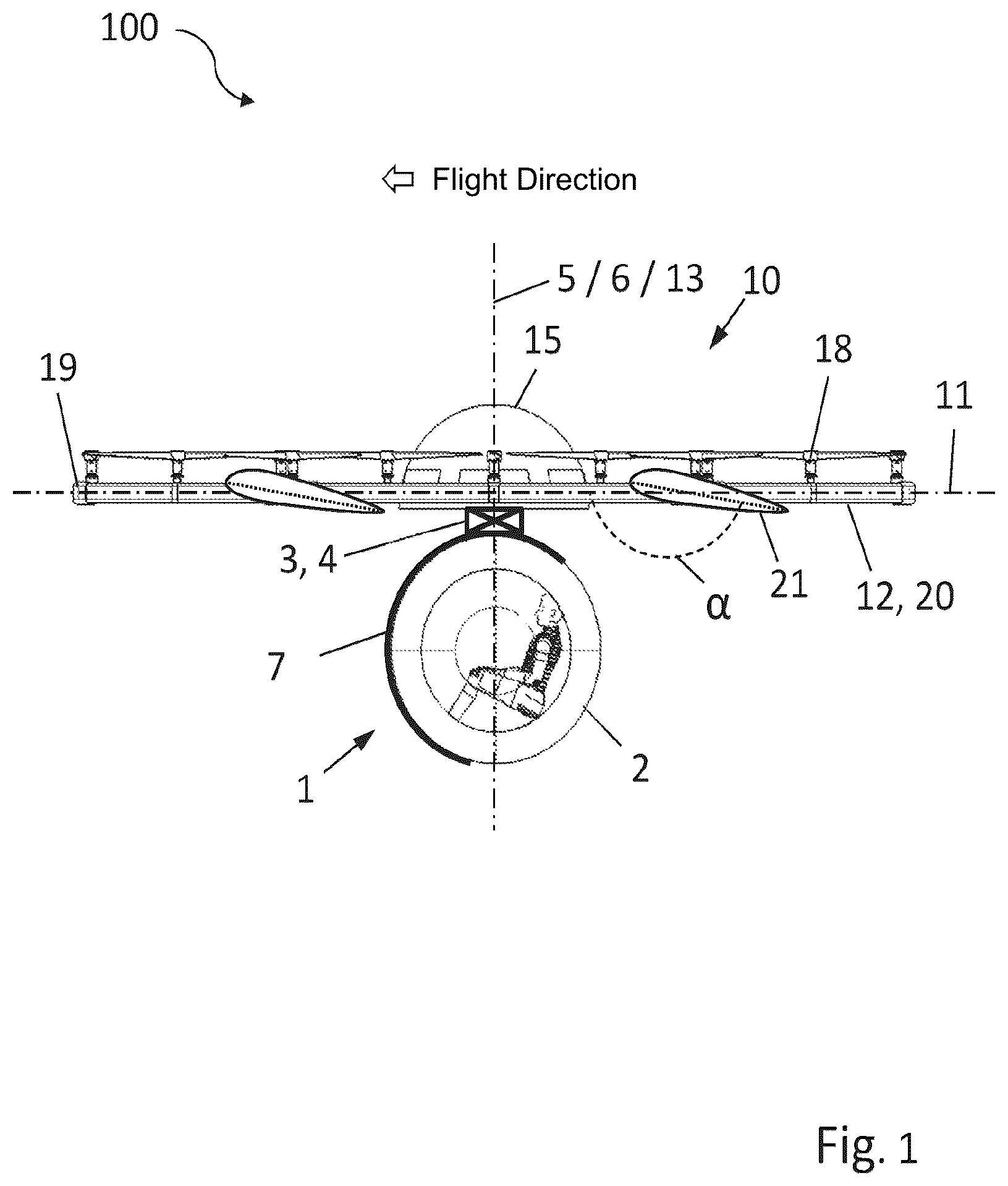 Patent US12378011 — Transport unit for an aircraft, and aircraft — Figure 1