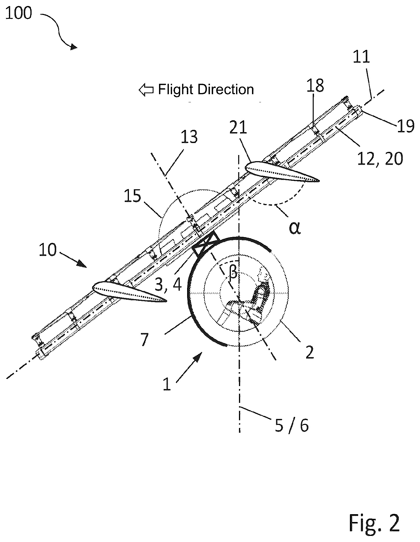 Patent US12378011 Figure 2 – Transport unit for an aircraft, and aircraft