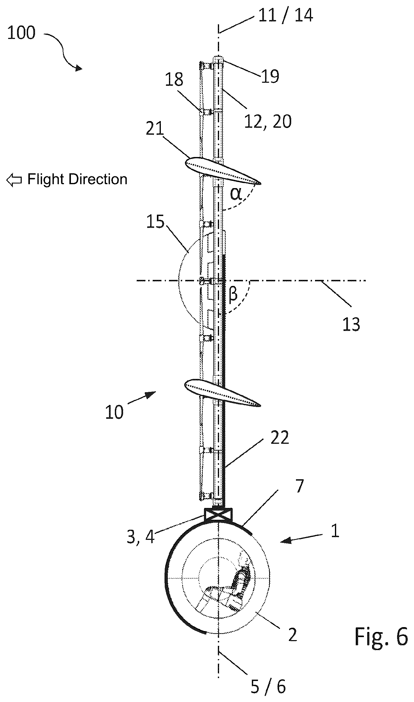 Patent US12378011 Figure 6 – Transport unit for an aircraft, and aircraft