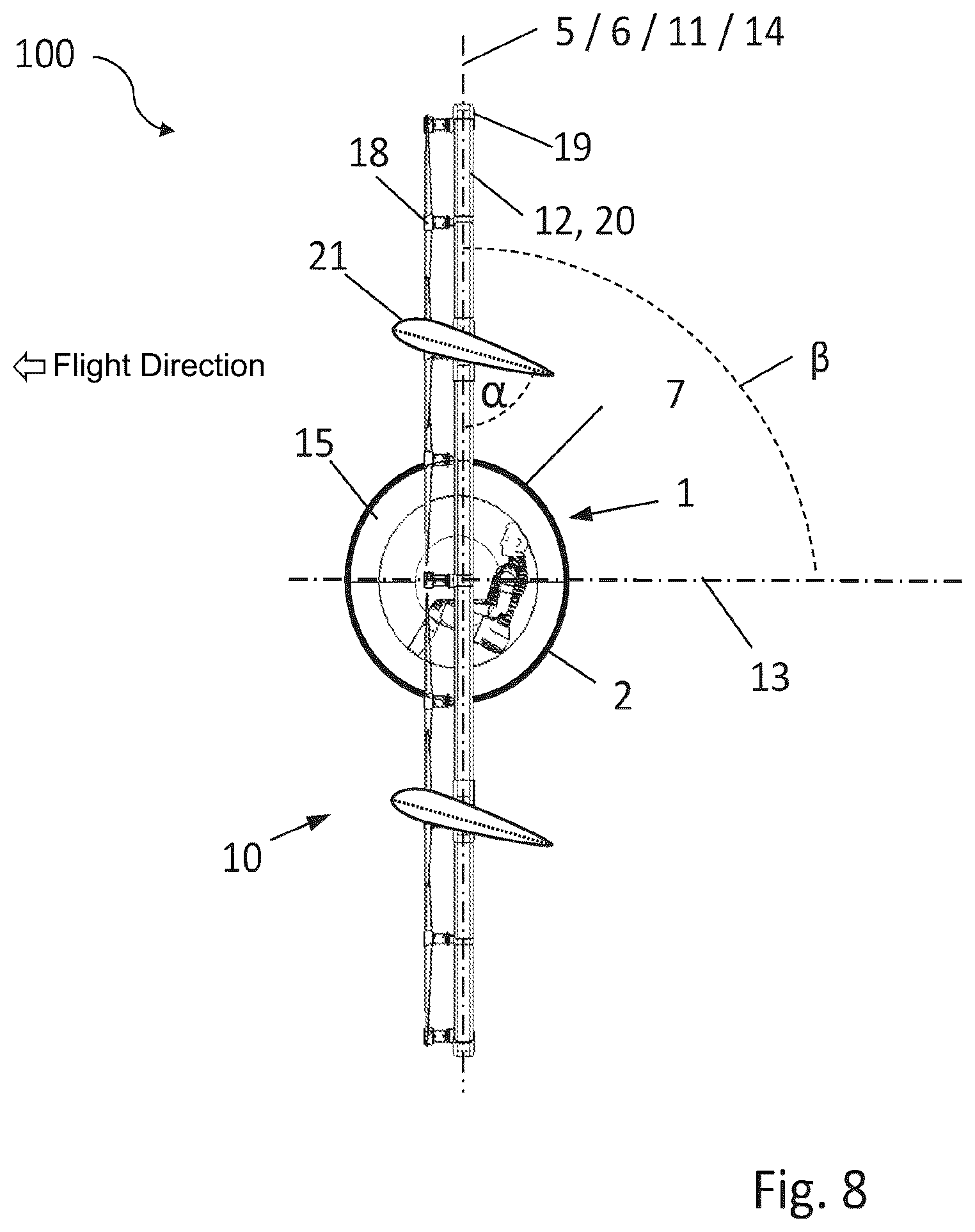 Patent US12378011 Figure 8 – Transport unit for an aircraft, and aircraft
