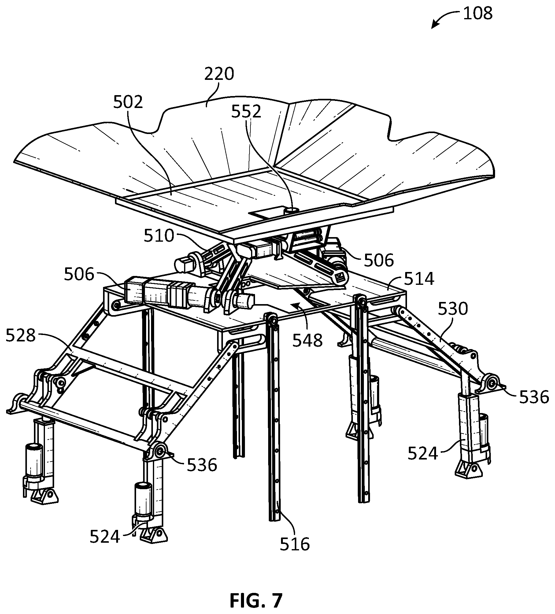 Patent US12378013 Figure 6 – Unmanned aerial vehicle landing platform with tether passthrough systems and methods