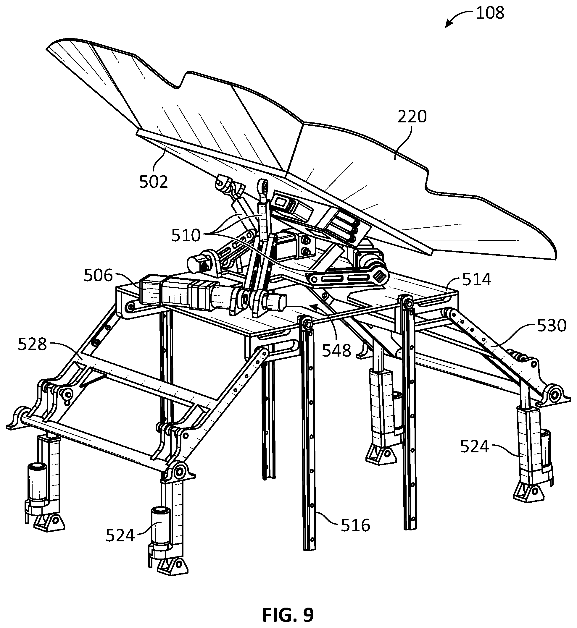 Patent US12378013 Figure 8 – Unmanned aerial vehicle landing platform with tether passthrough systems and methods