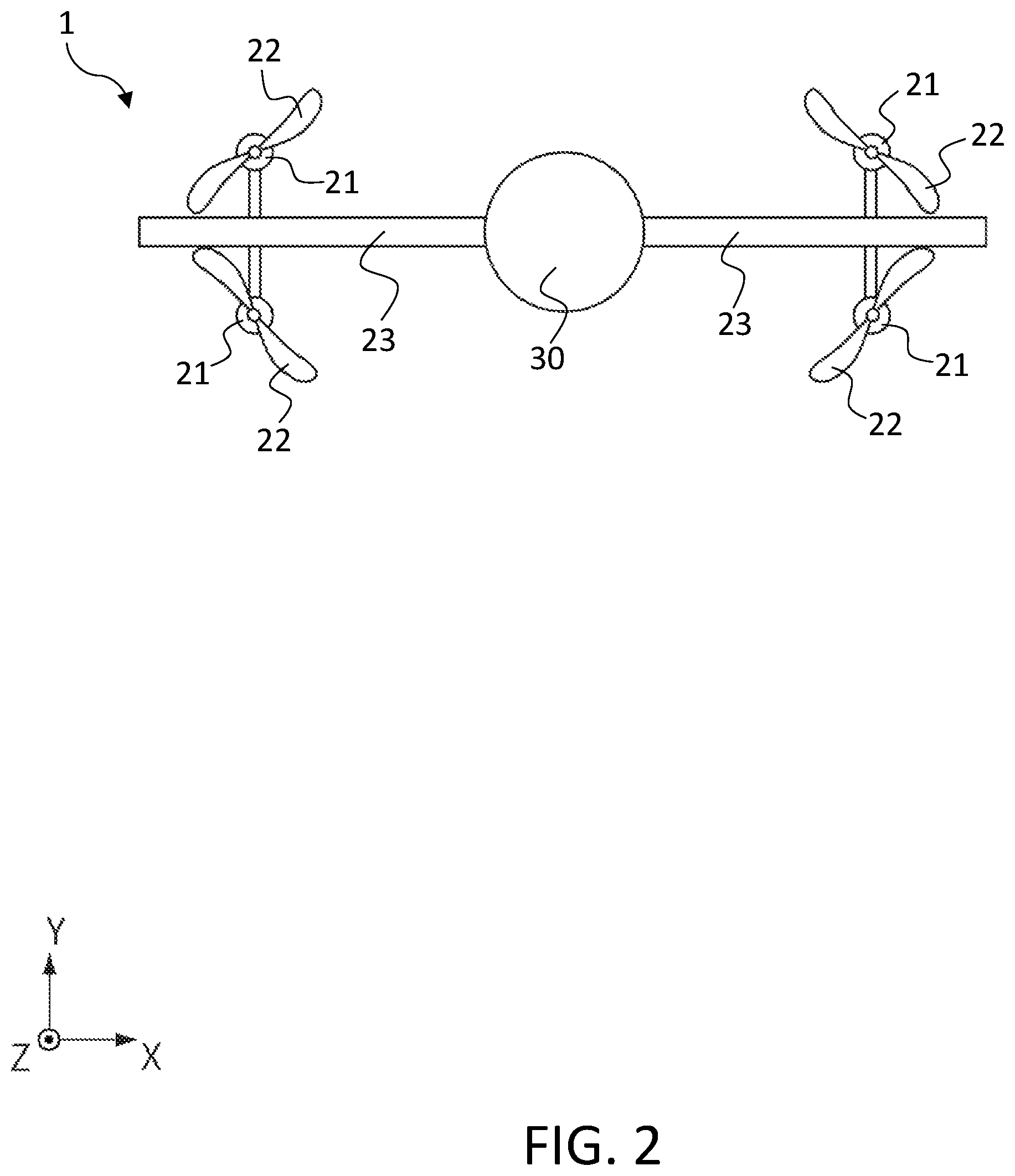 Patent US12378015 Figure 2 – Flight device with end parts displaceable along front end parts of wing parts