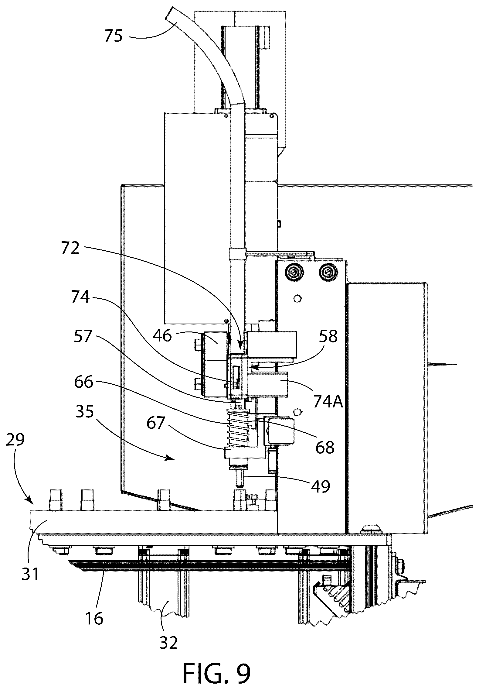 Patent US12378018 Figure 8 – Cartridge filler and capping machine for filling and capping cartridges with consumable fluids