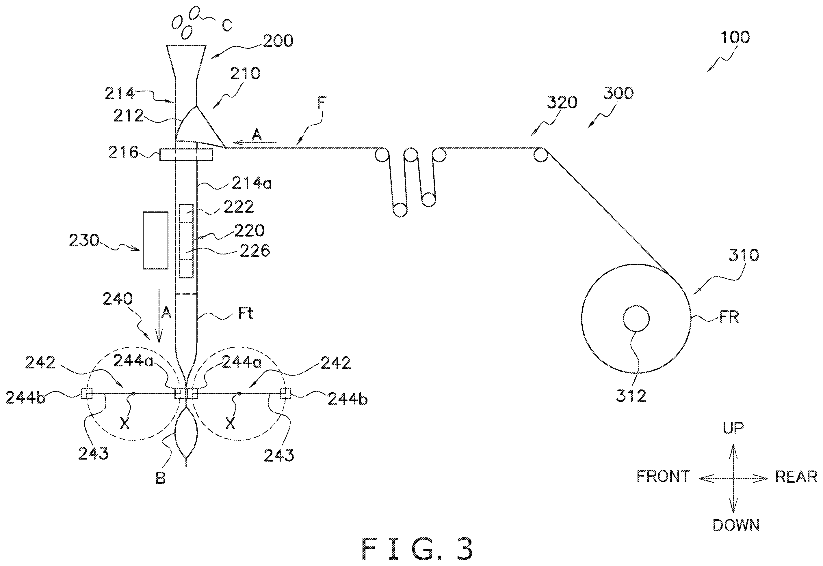 Patent US12378020 Figure 3 – Bagmaking and packaging apparatus