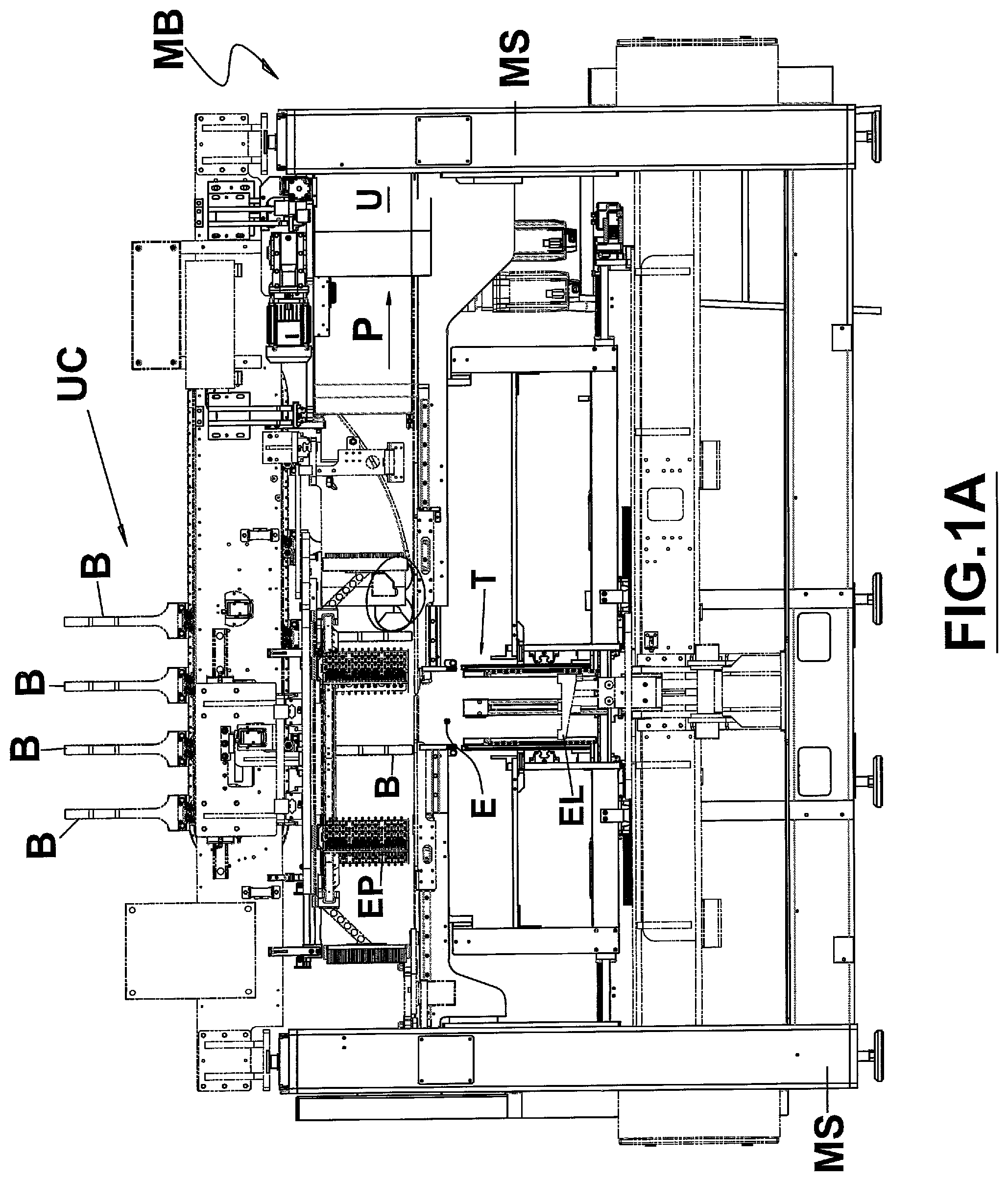 Patent US12378022 Figure 1 – Packaging machine