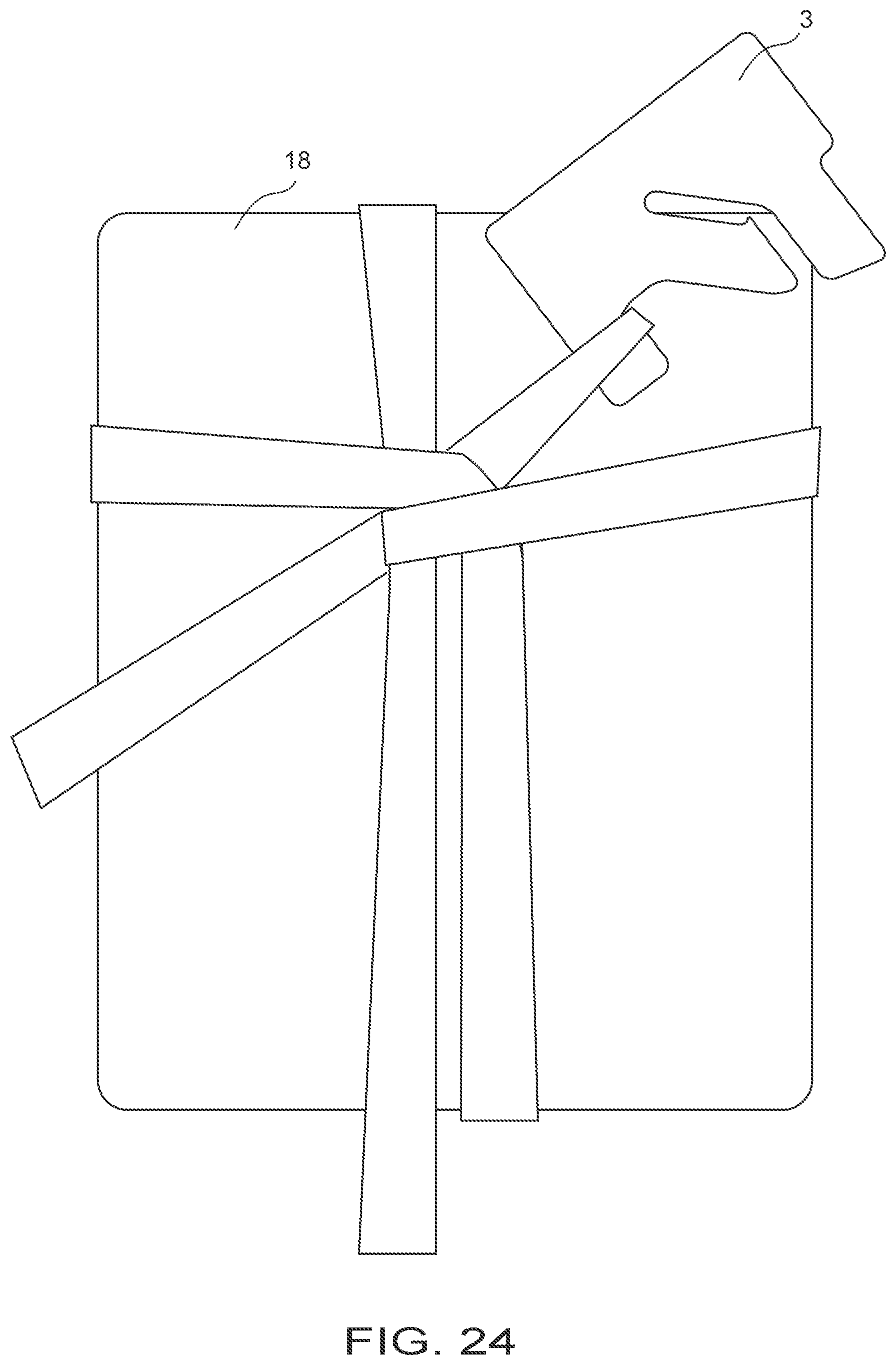 Patent US12378026 Figure 17 – Creasing tool and gift wrapping method using said creasing tool