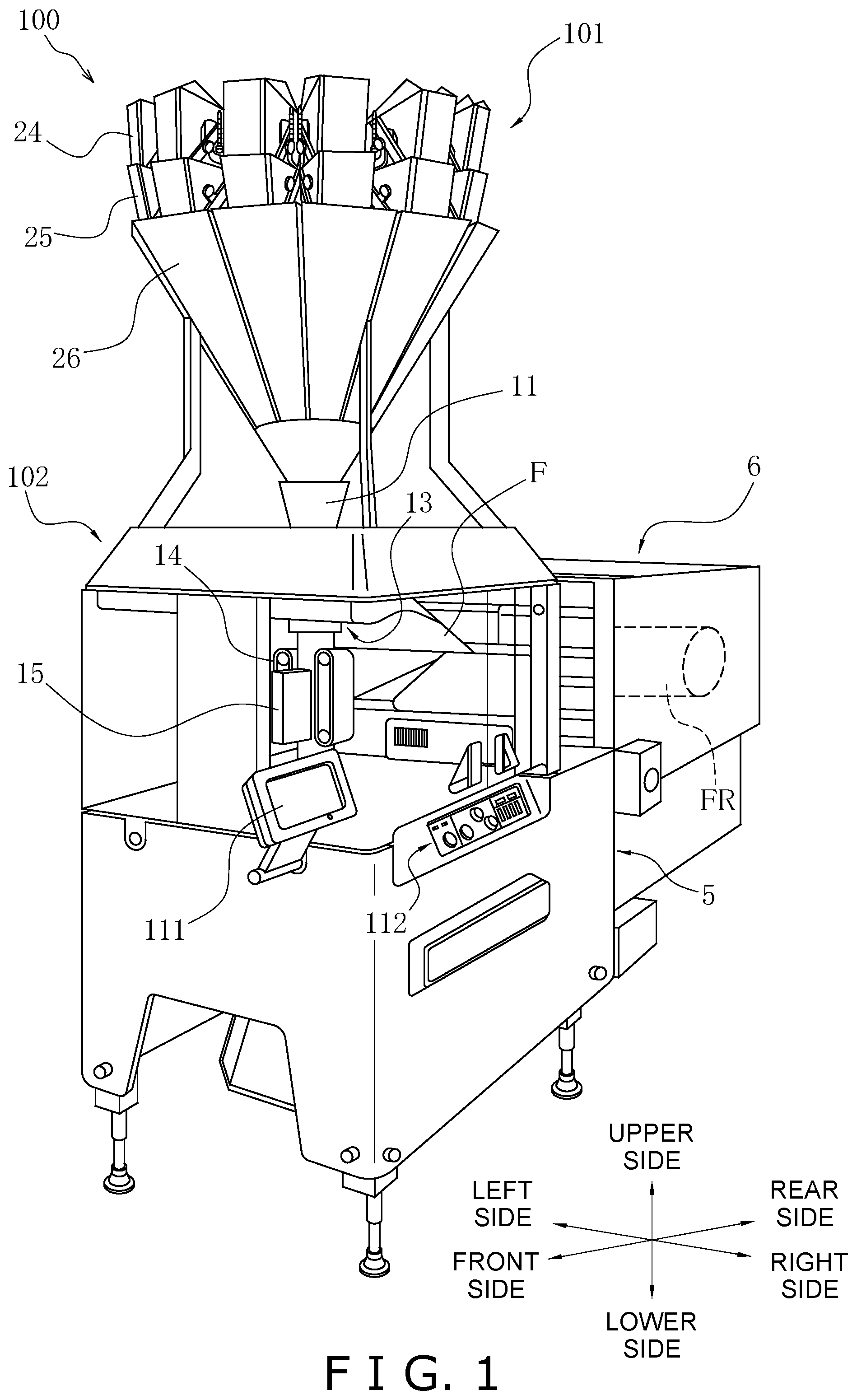 Patent US12378028 Figure 1 – Packaging apparatus