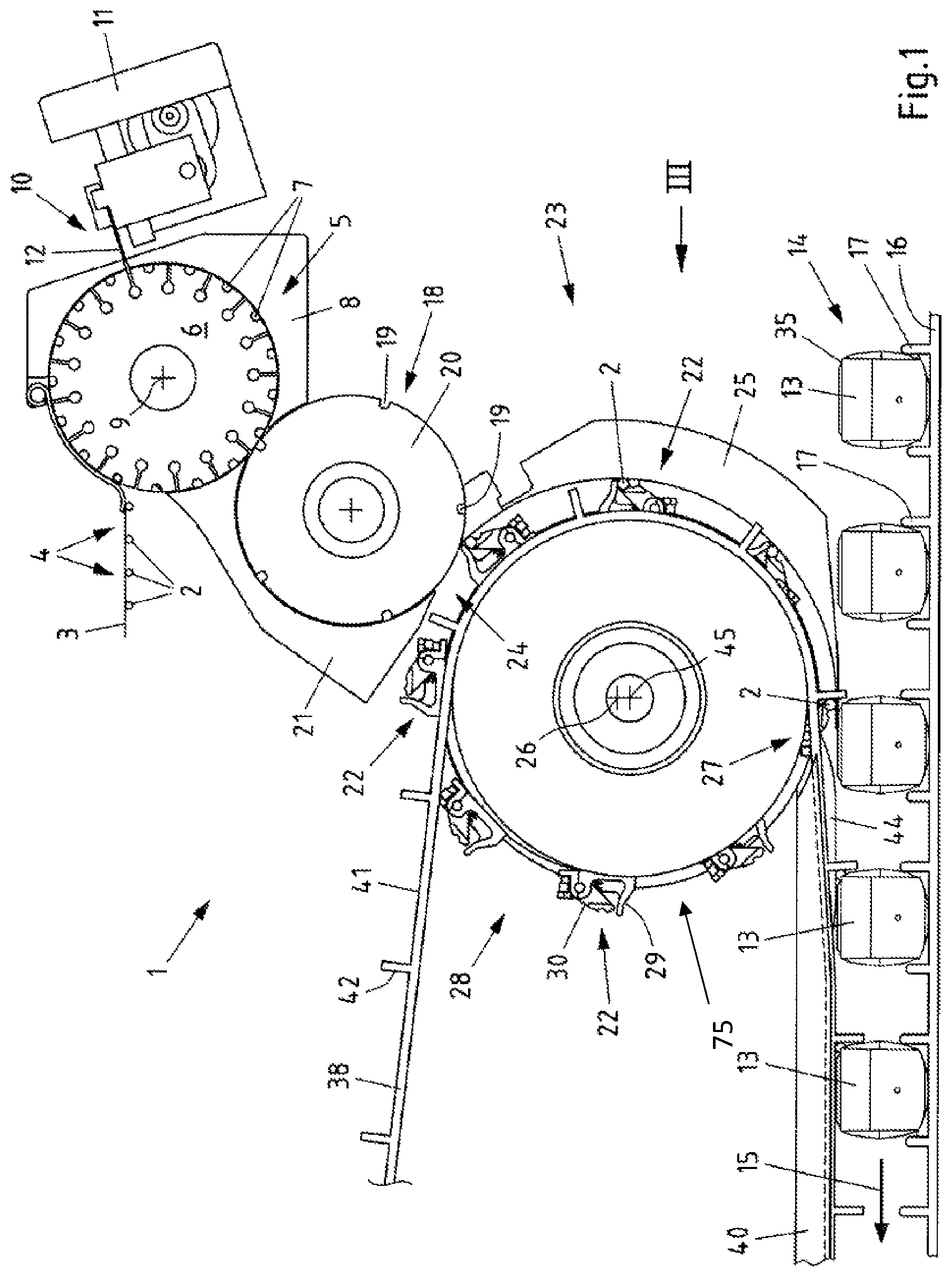 Patent US12378030 — Application device, application apparatus and method for applying additional elements to packages — Figure 1