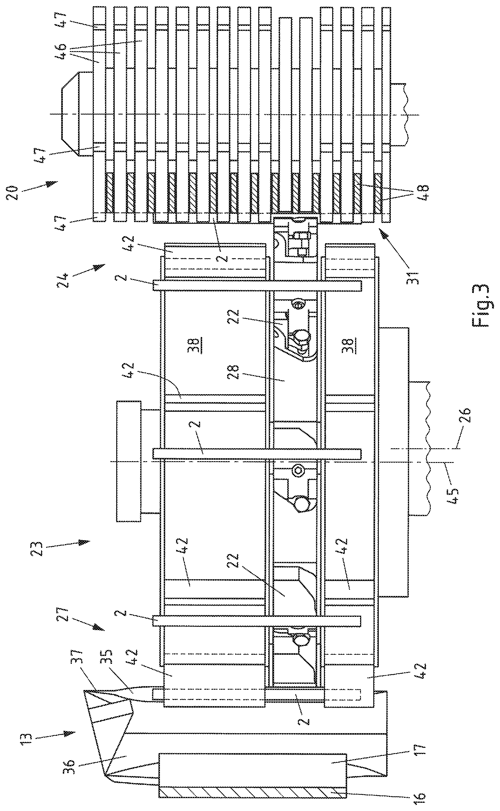 Patent US12378030 Figure 3 – Application device, application apparatus and method for applying additional elements to packages