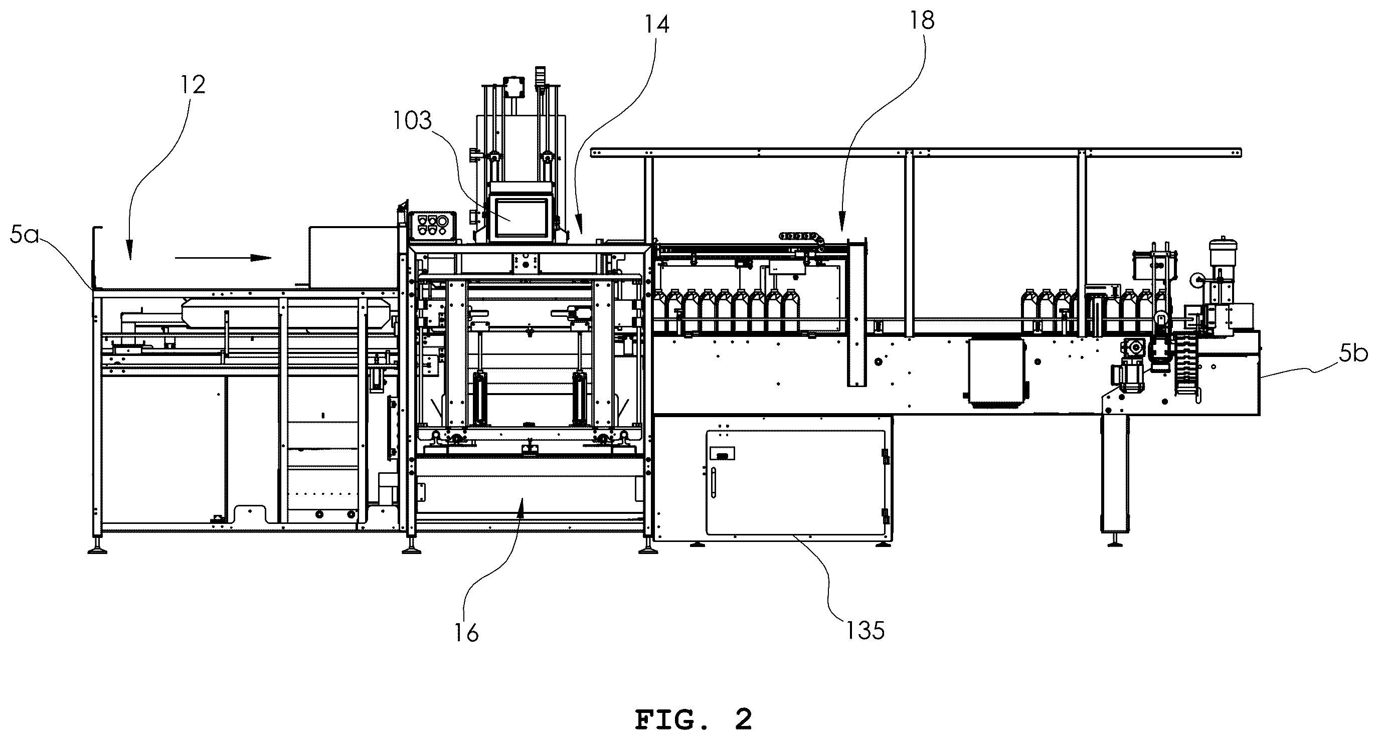 Patent US12378031 Figure 2 – Apparatus and method for debagging article arrays