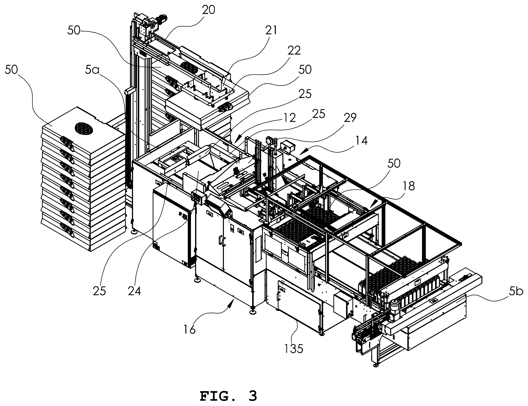 Patent US12378031 Figure 3 – Apparatus and method for debagging article arrays