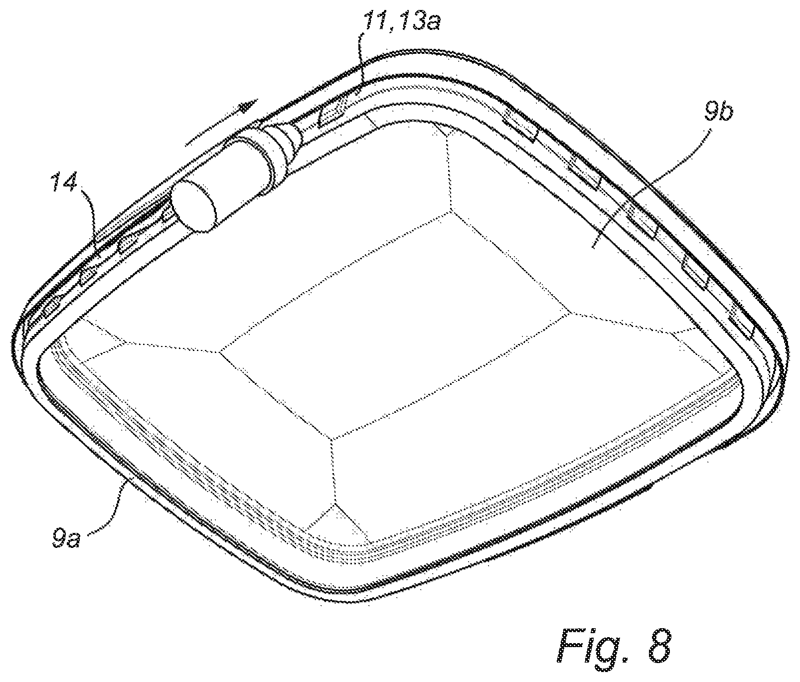 Patent US12378032 Figure 8 – Composite paperboard container with a rim comprising fibers, and a method for producing such a container