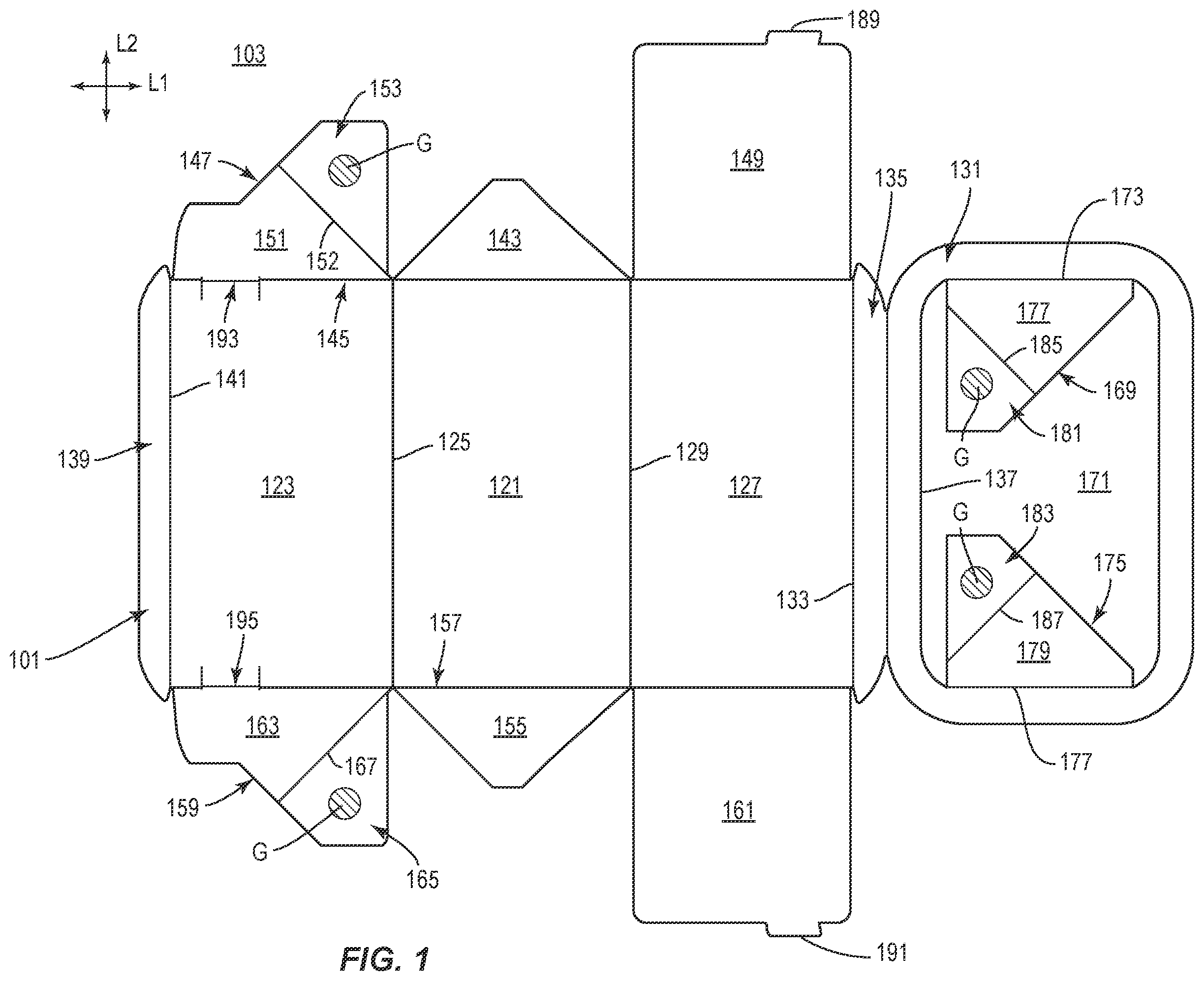 Patent US12378033 Figure 1 – Tray for food products