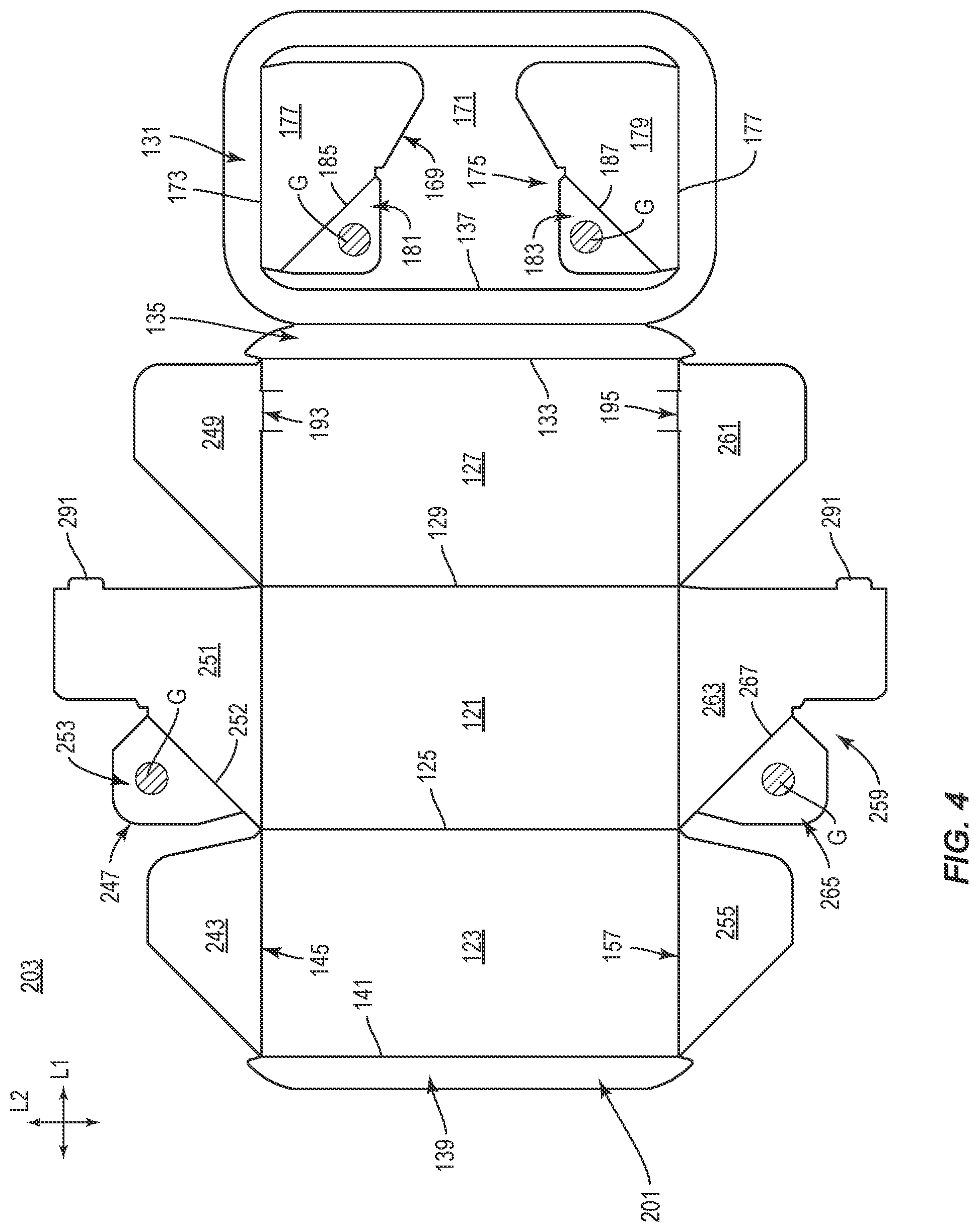 Patent US12378033 Figure 4 – Tray for food products