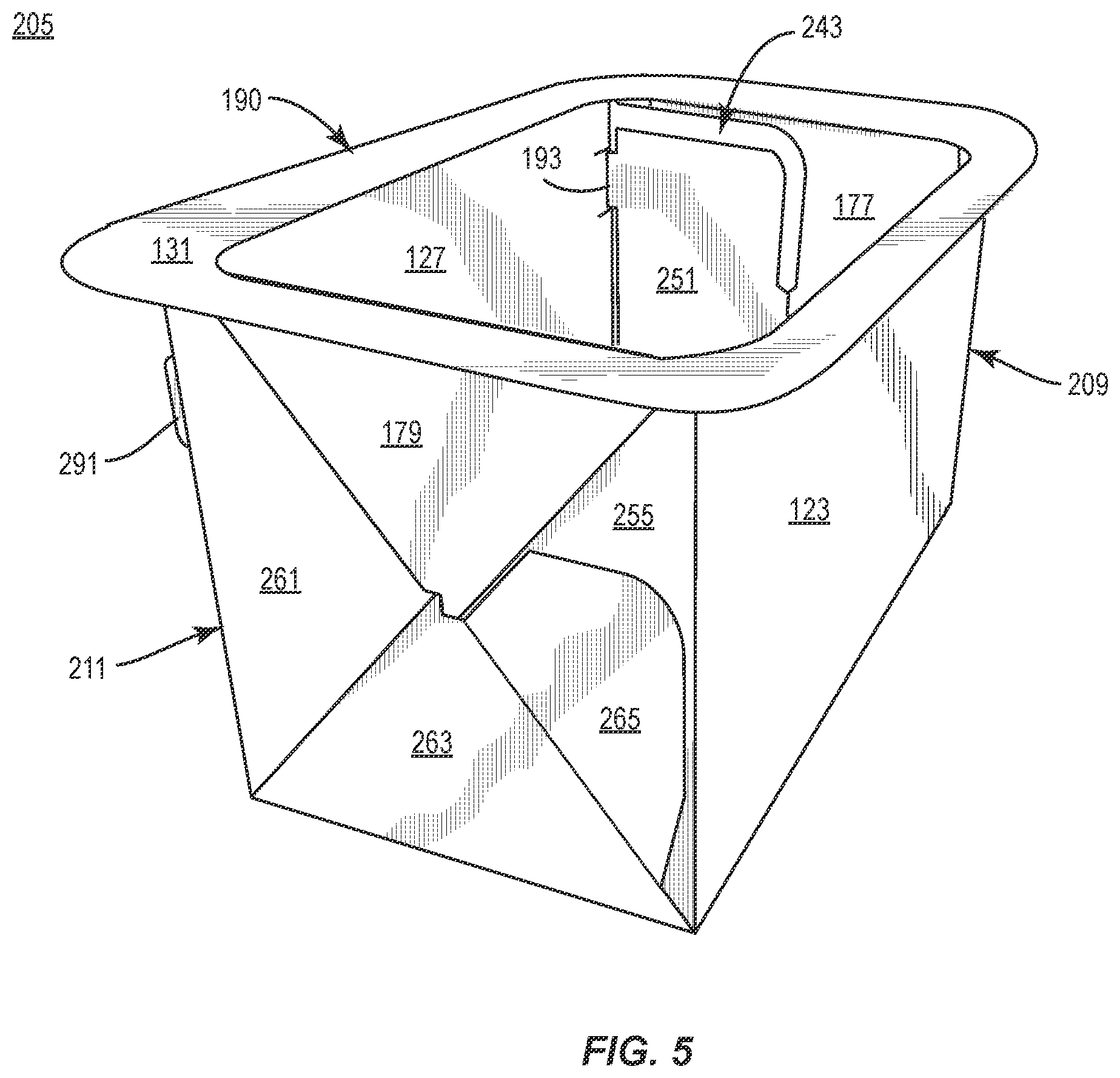 Patent US12378033 Figure 5 – Tray for food products