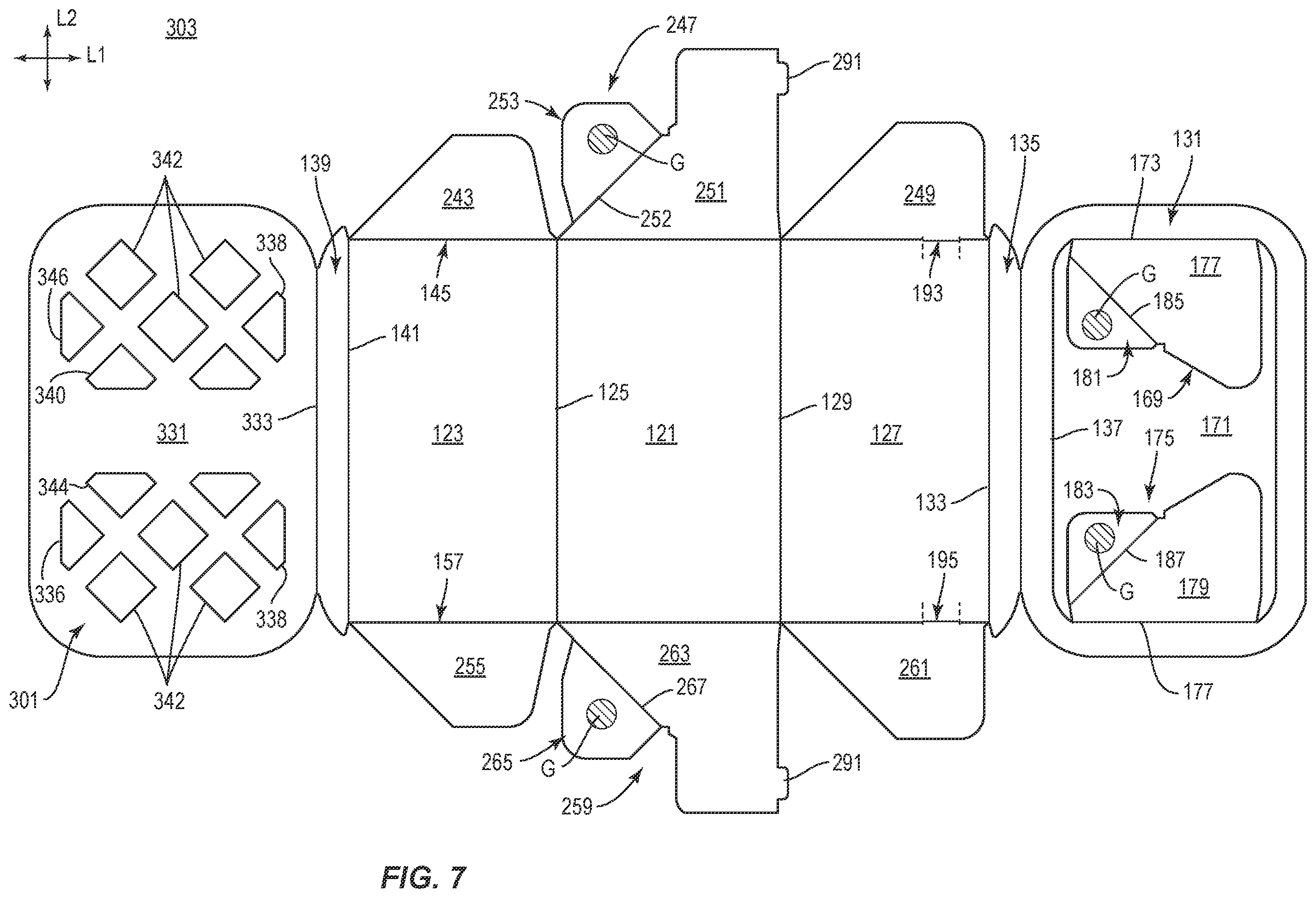 Patent US12378033 Figure 7 – Tray for food products