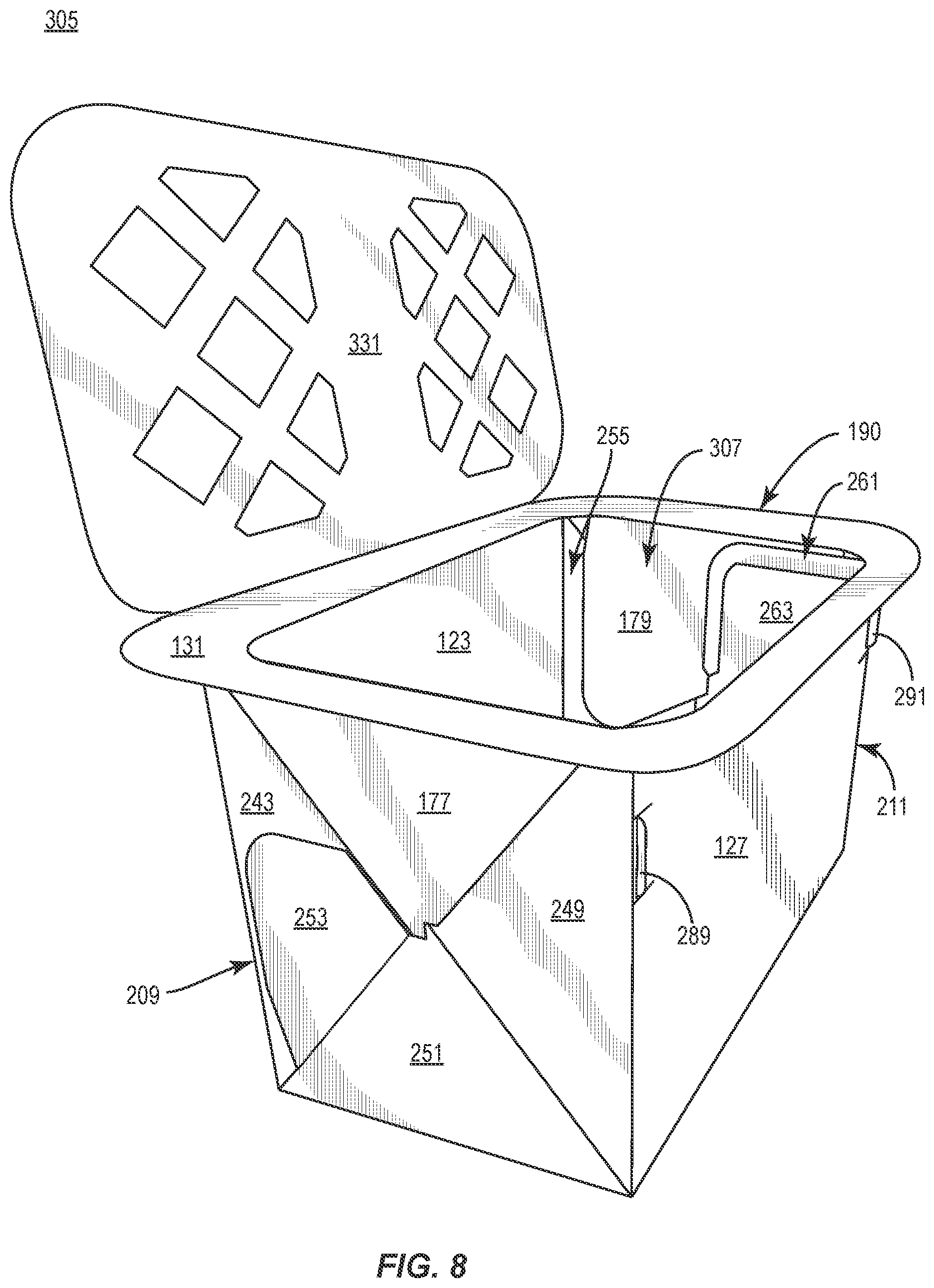 Patent US12378033 Figure 8 – Tray for food products