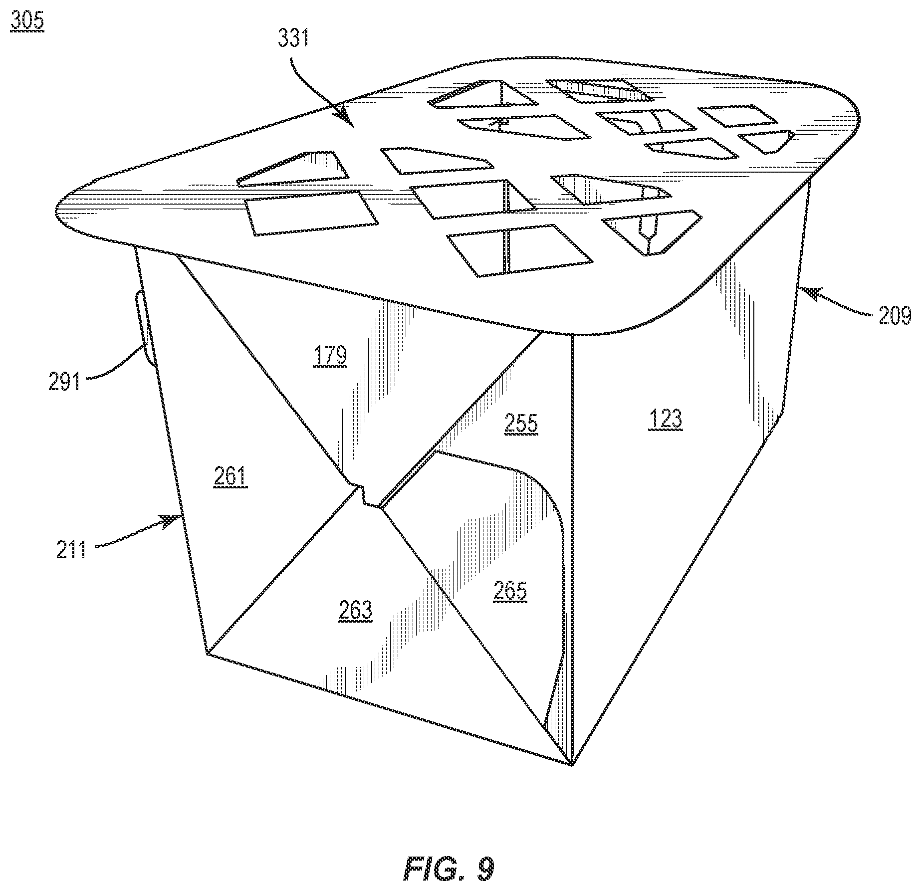 Patent US12378033 Figure 9 – Tray for food products
