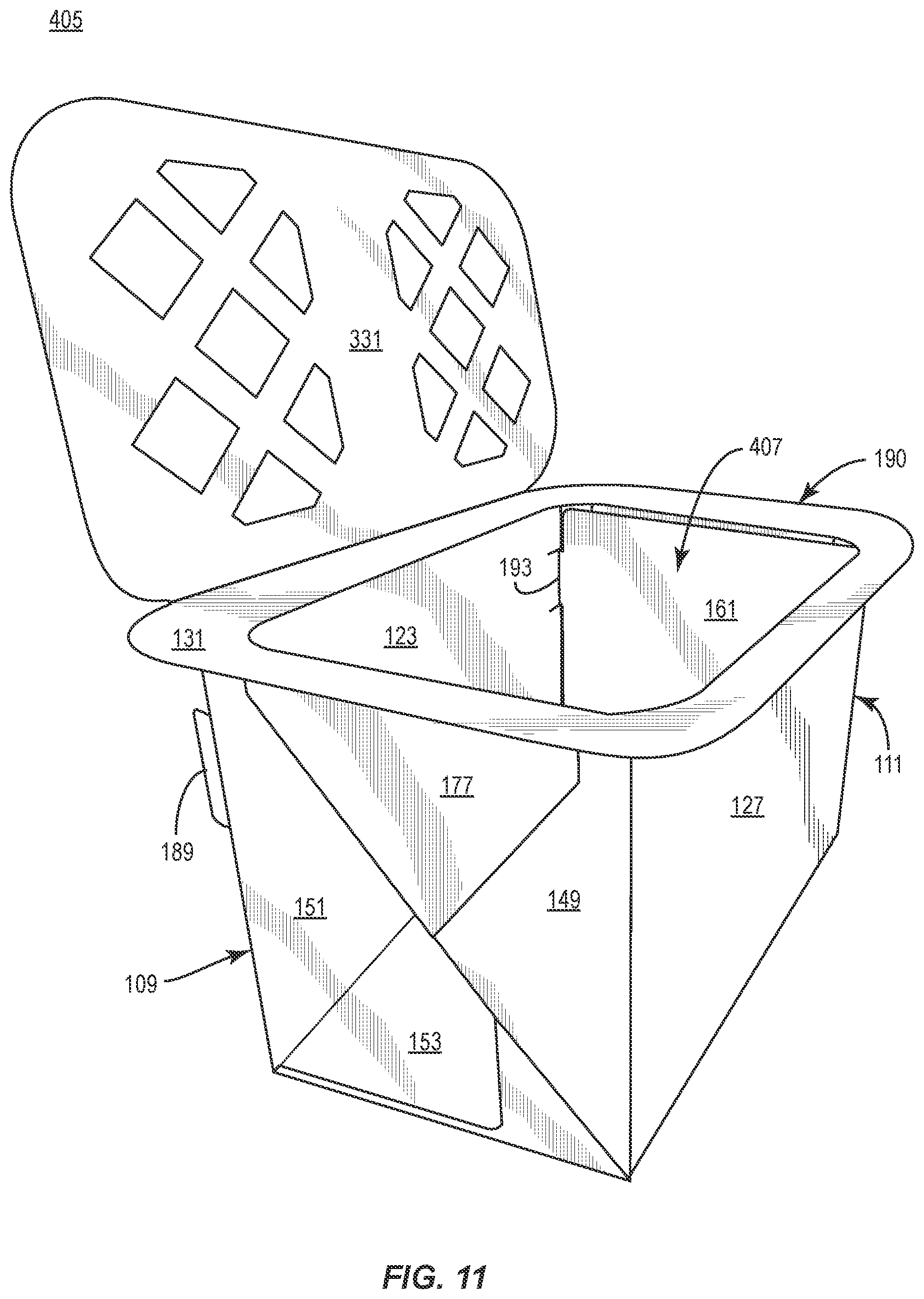 Patent US12378033 Figure 11 – Tray for food products