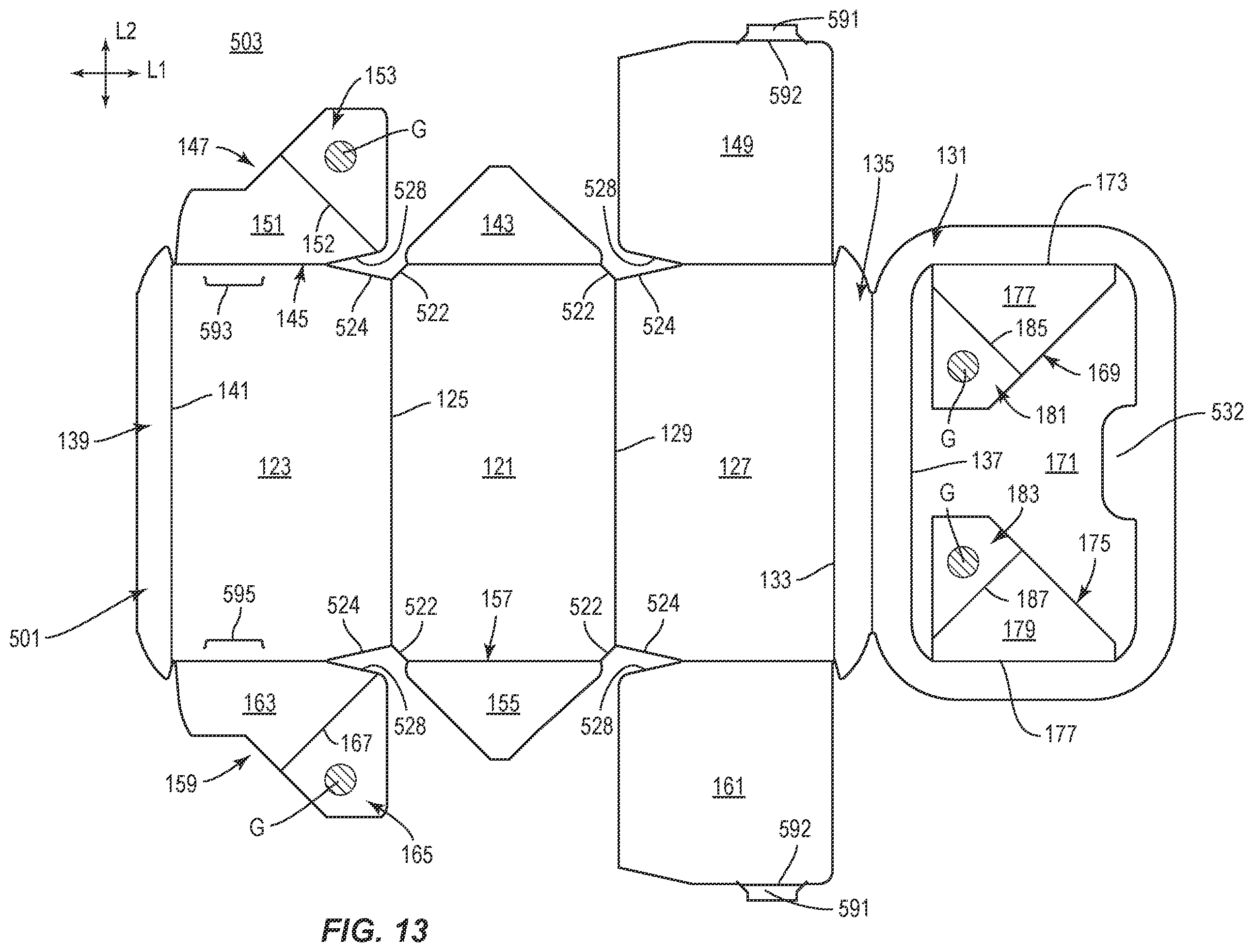 Patent US12378033 Figure 13 – Tray for food products