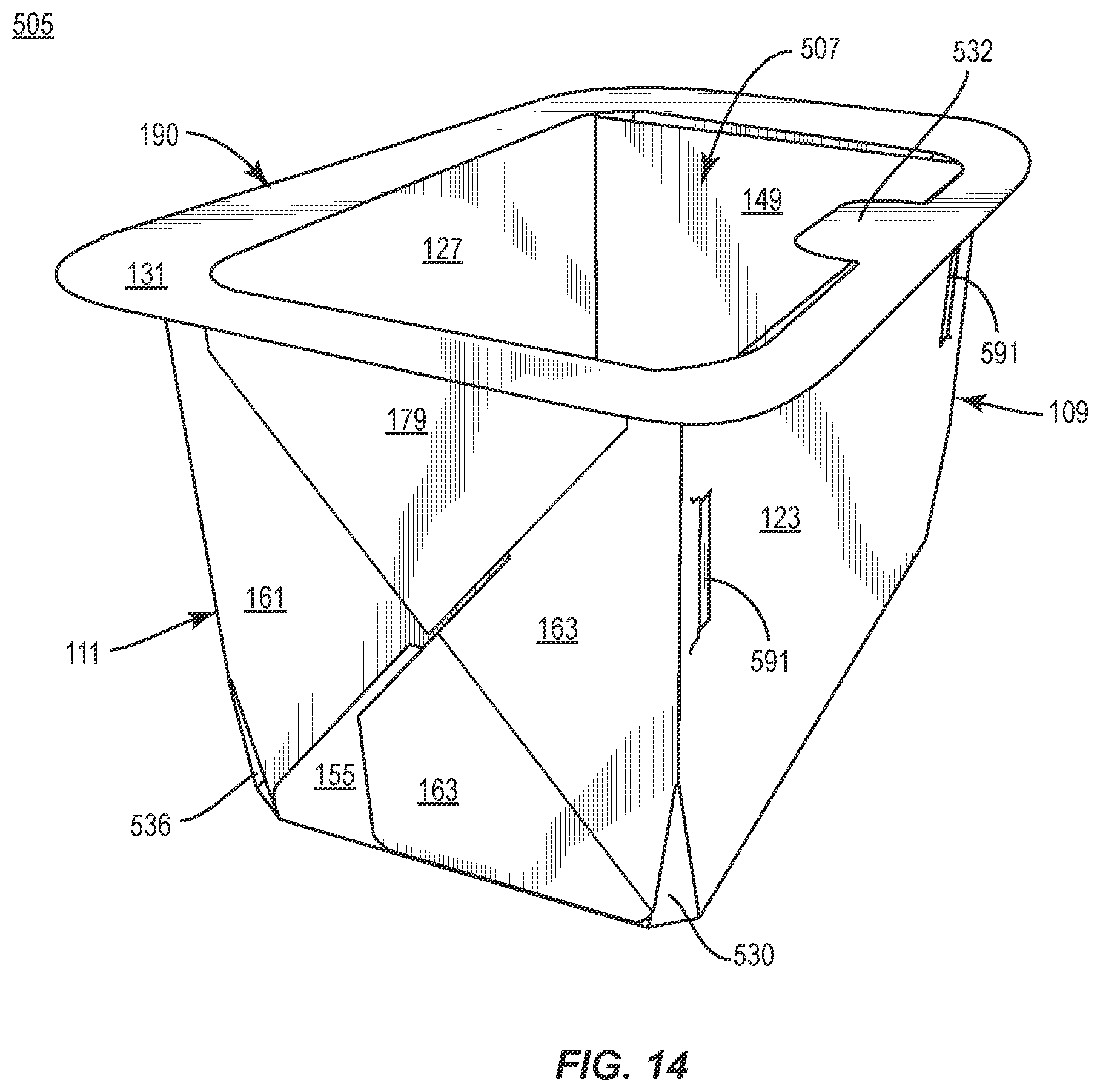 Patent US12378033 Figure 14 – Tray for food products