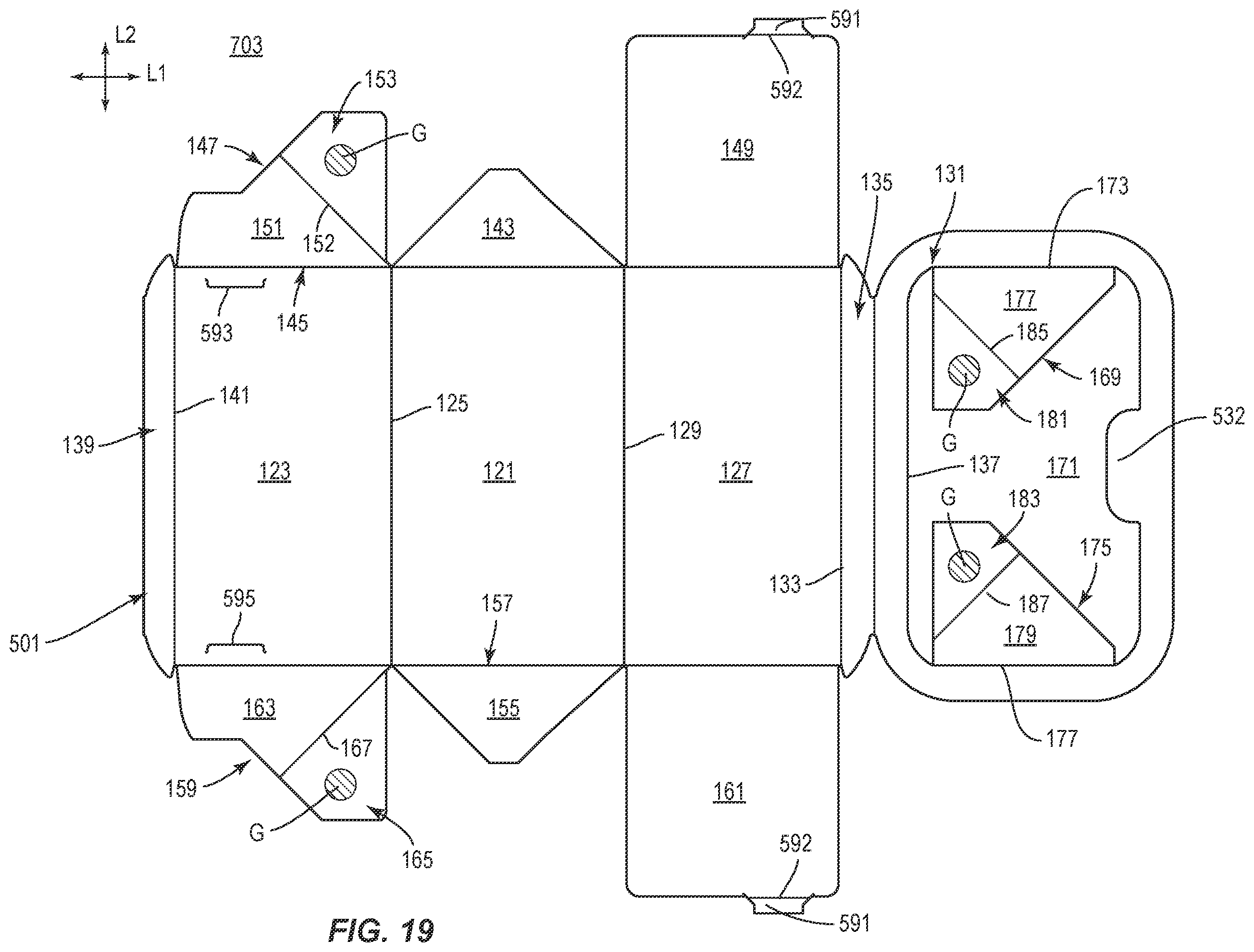 Patent US12378033 Figure 19 – Tray for food products