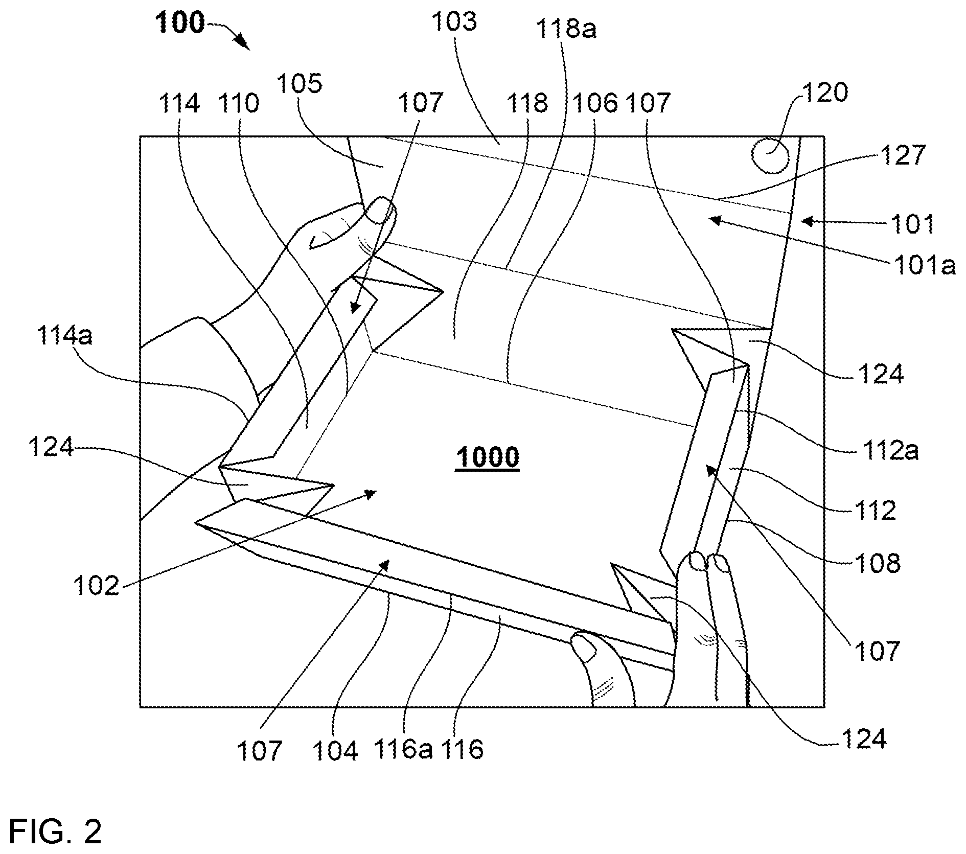 Patent US12378034 Figure 2 – Collapsible box