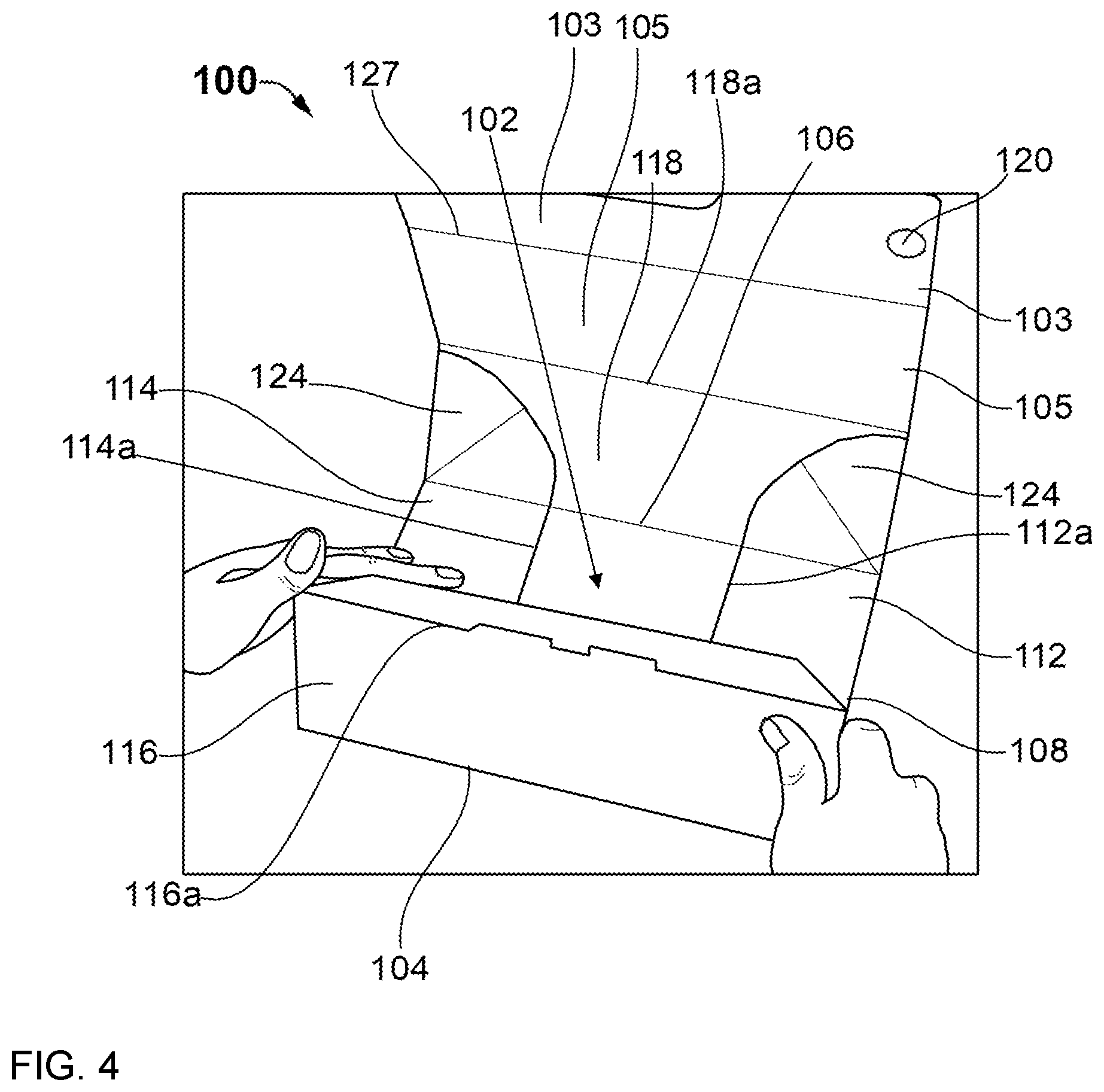Patent US12378034 Figure 4 – Collapsible box