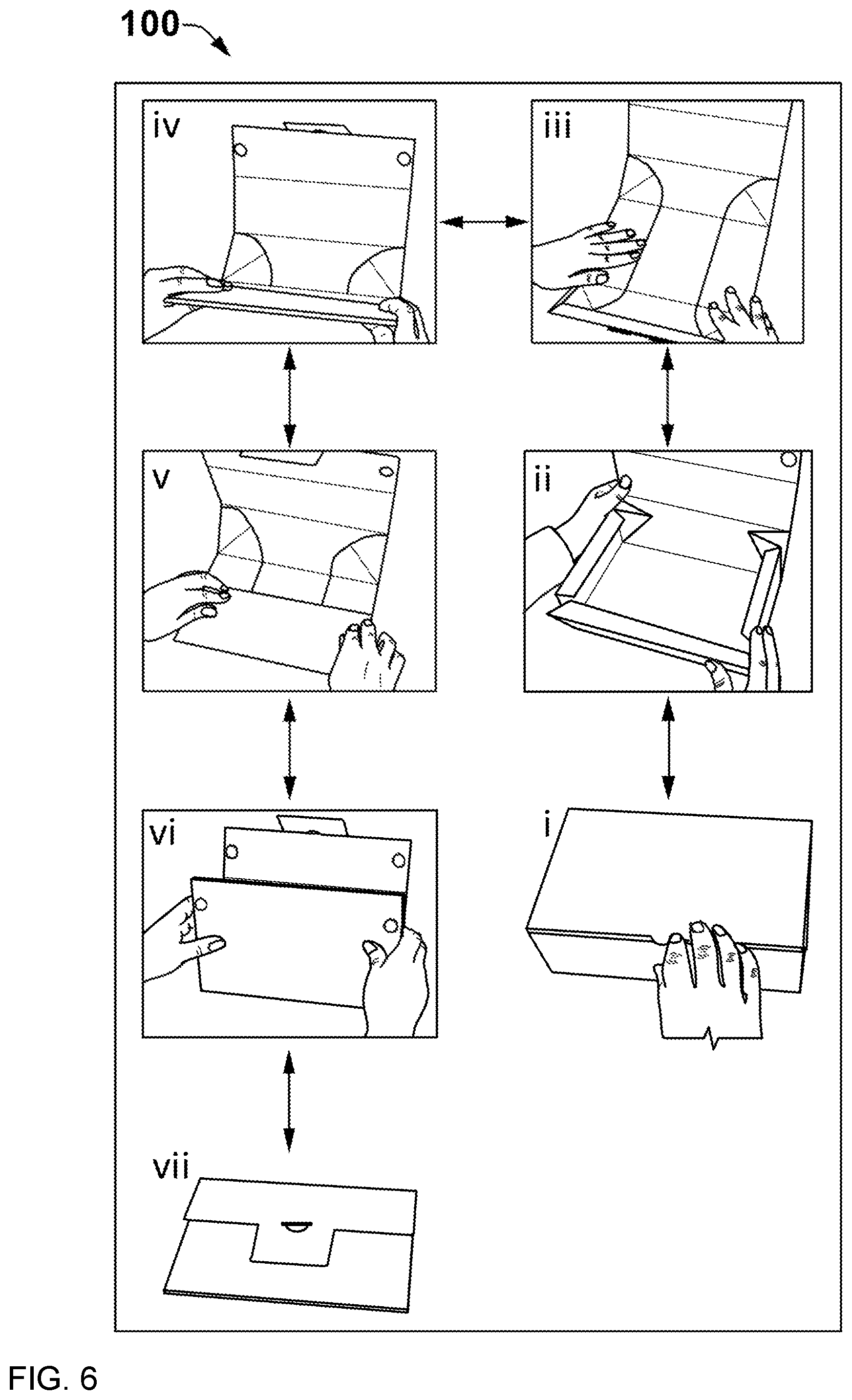 Patent US12378034 Figure 6 – Collapsible box