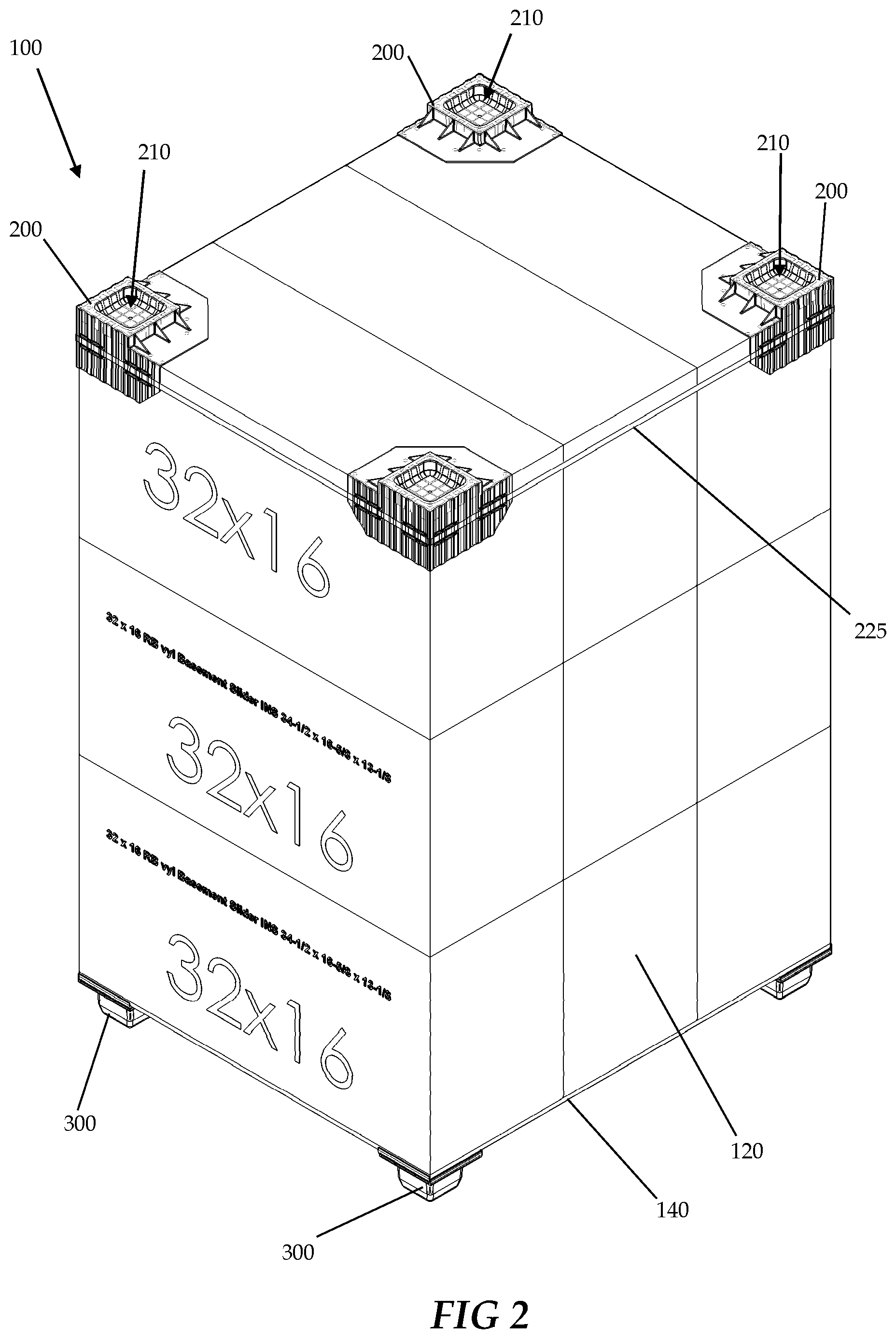 Patent US12378035 Figure 2 – Pallet system