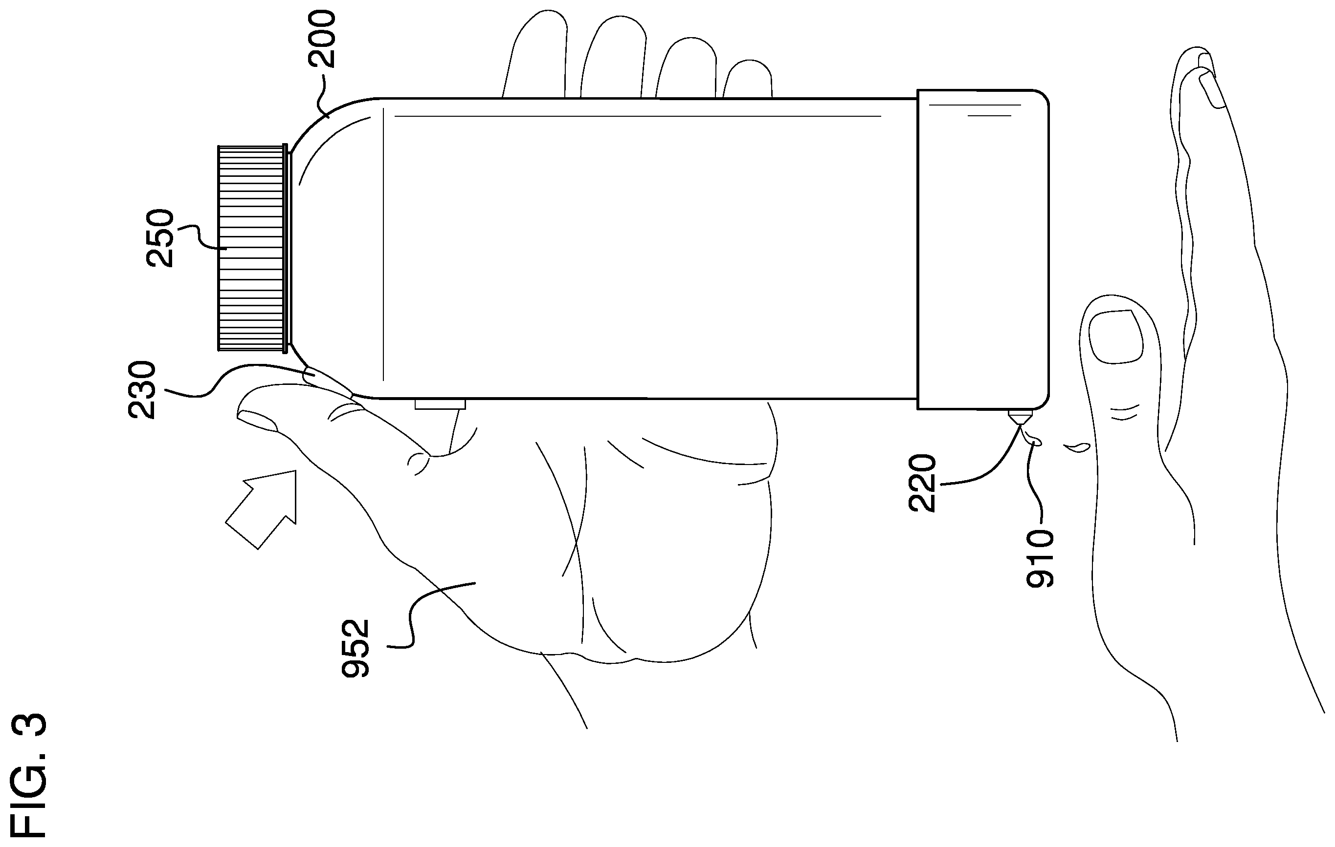 Patent US12378036 Figure 3 – Combination drink container and sanitizer dispenser