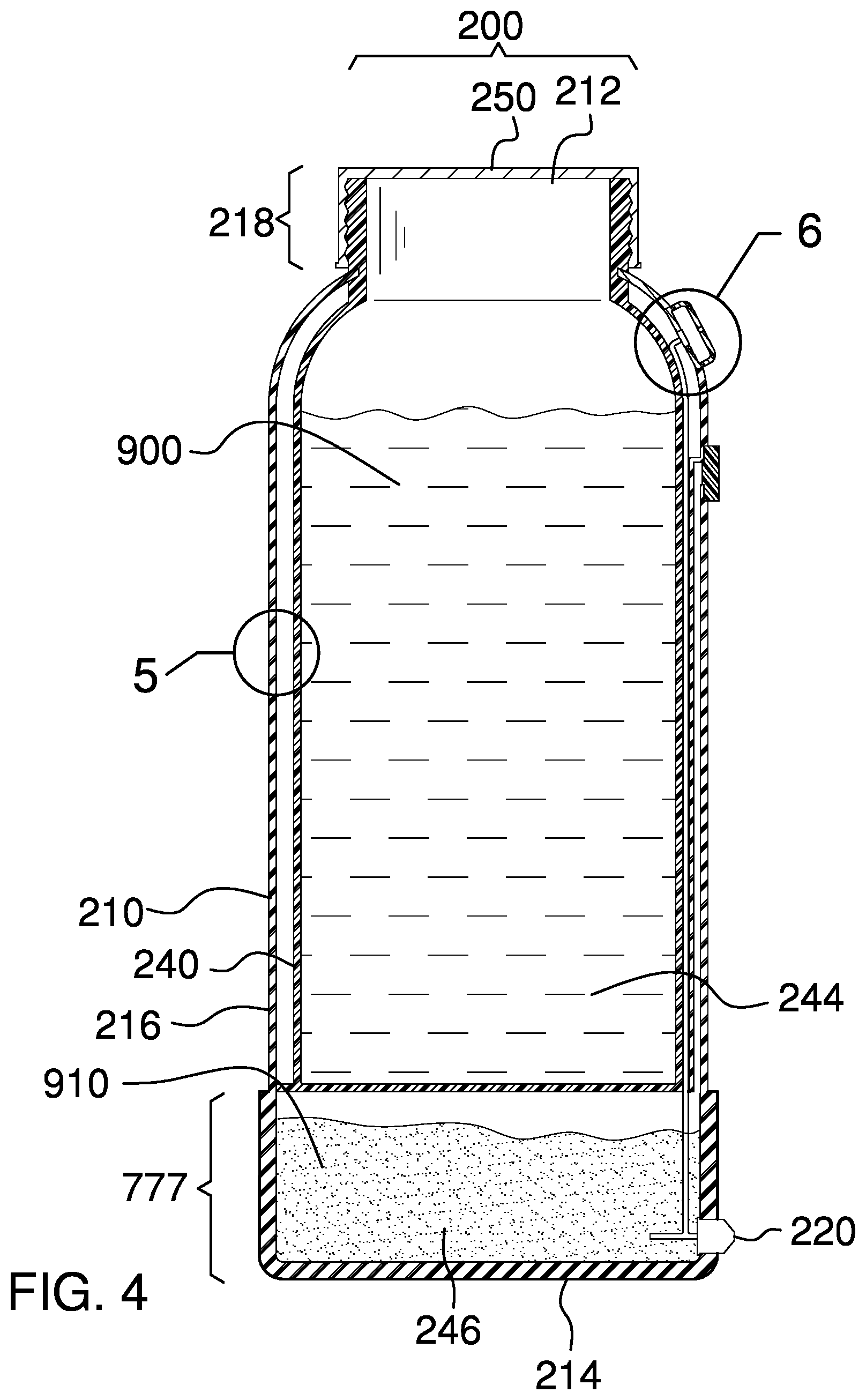 Patent US12378036 Figure 4 – Combination drink container and sanitizer dispenser