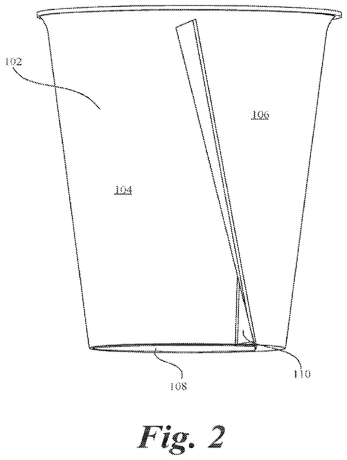 Patent US12378037 Figure 2 – Receptacle system with divider insert