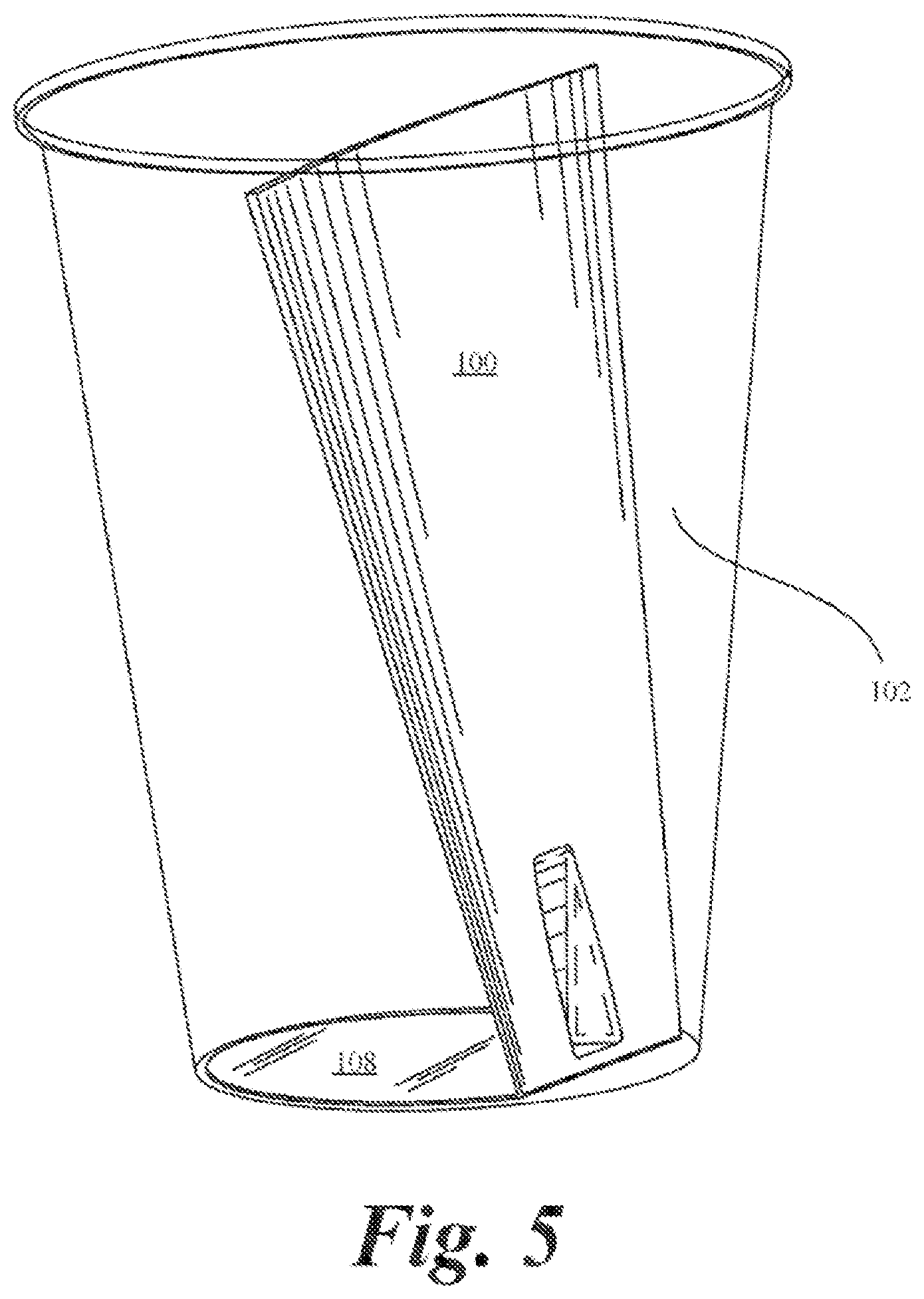 Patent US12378037 Figure 5 – Receptacle system with divider insert