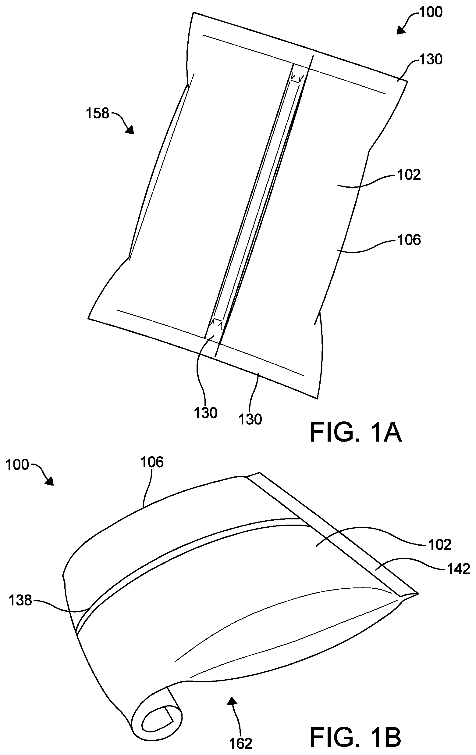 Patent US12378038 Figure 1 – Resealable bag with inelastic deformable polymer