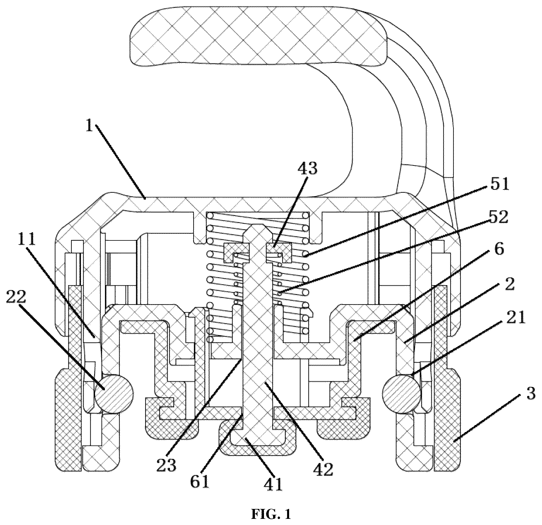 Patent US12378044 Figure 1 – Press-type cup lid