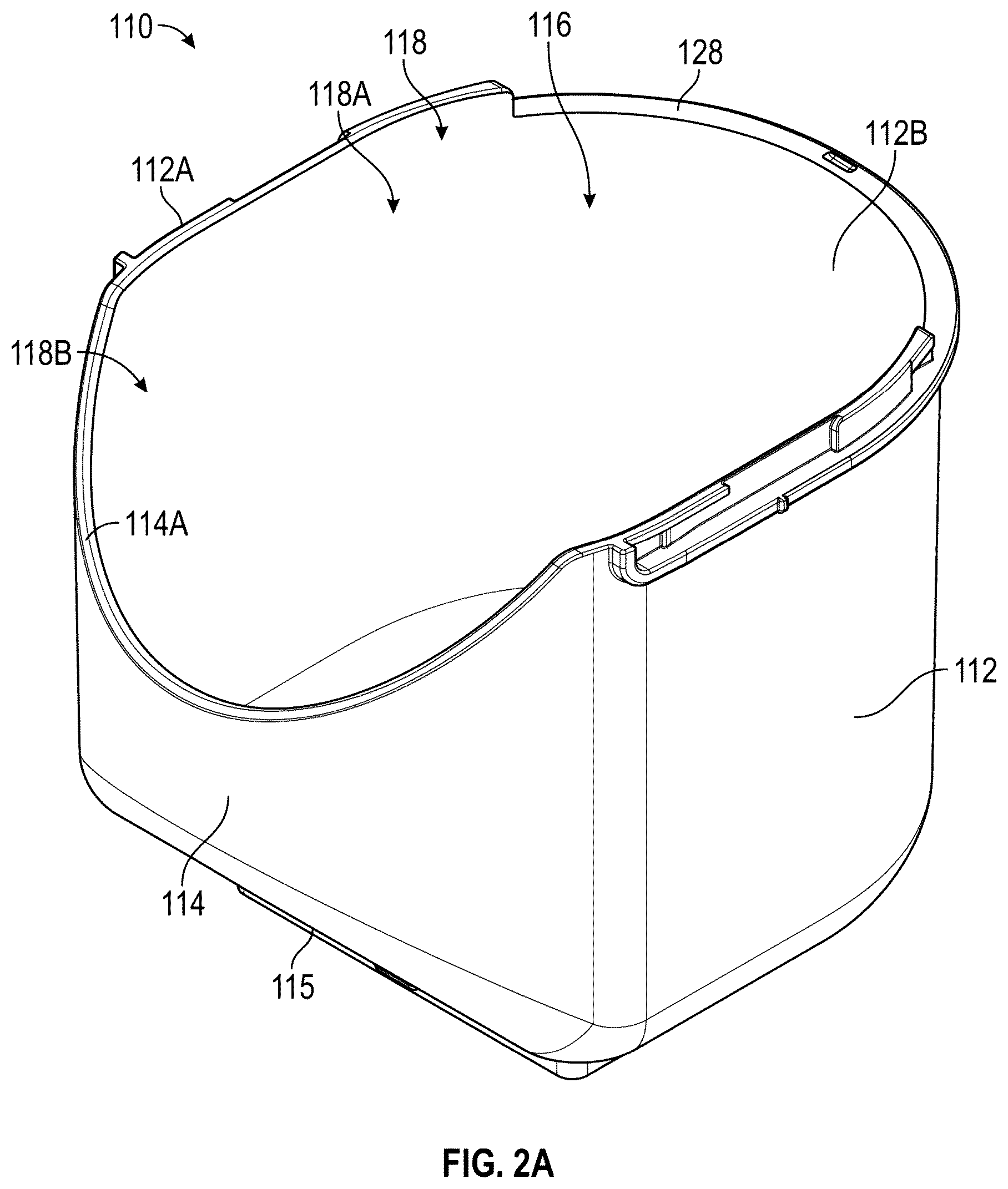Patent US12378048 Figure 2 – Systems and devices for a container with a self-leveling lid