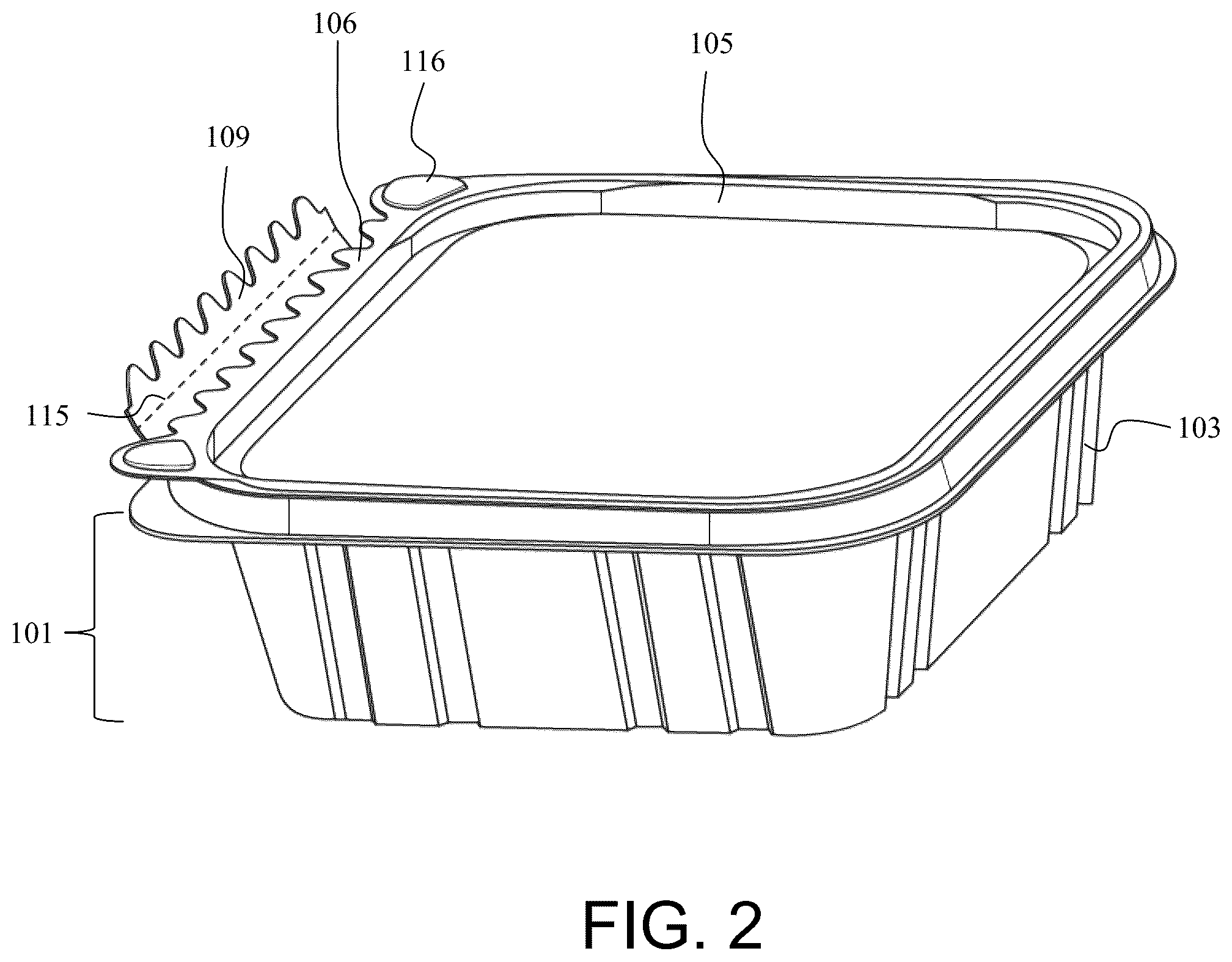 Patent US12378049 Figure 2 – Tamper-evident plastic container