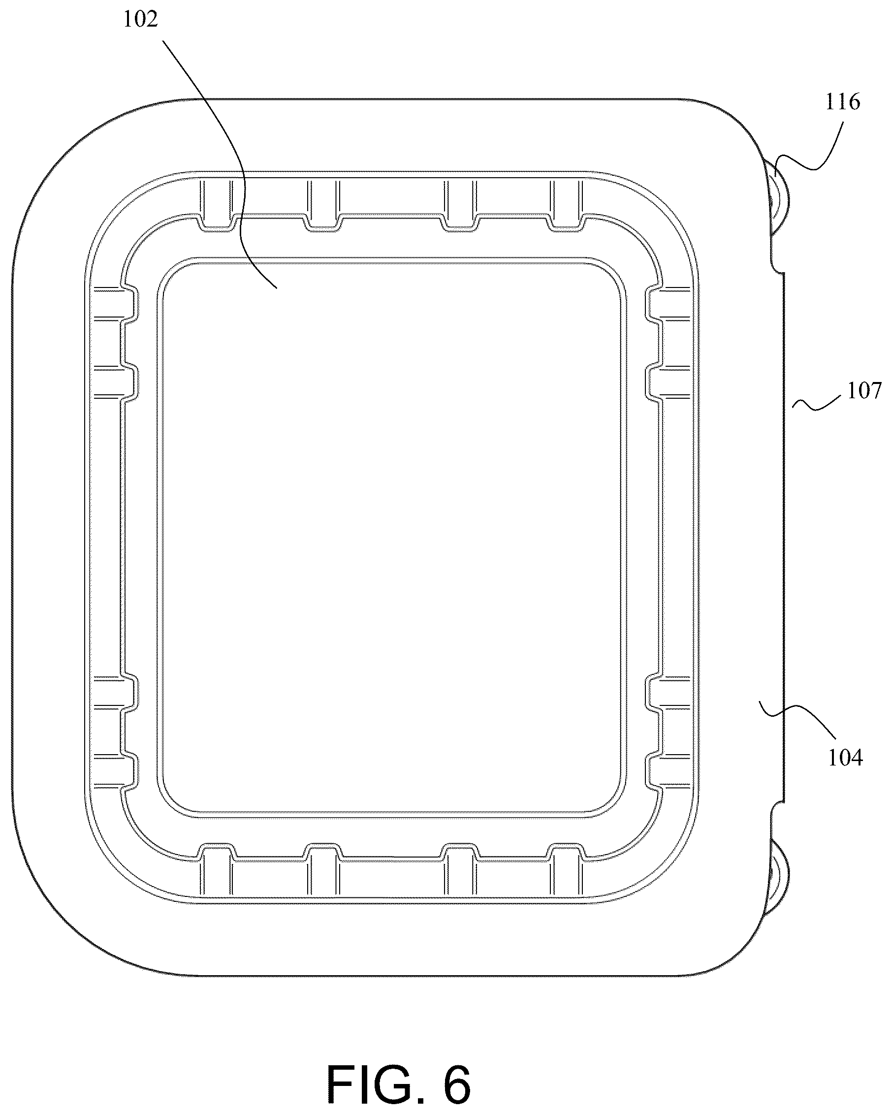 Patent US12378049 Figure 6 – Tamper-evident plastic container