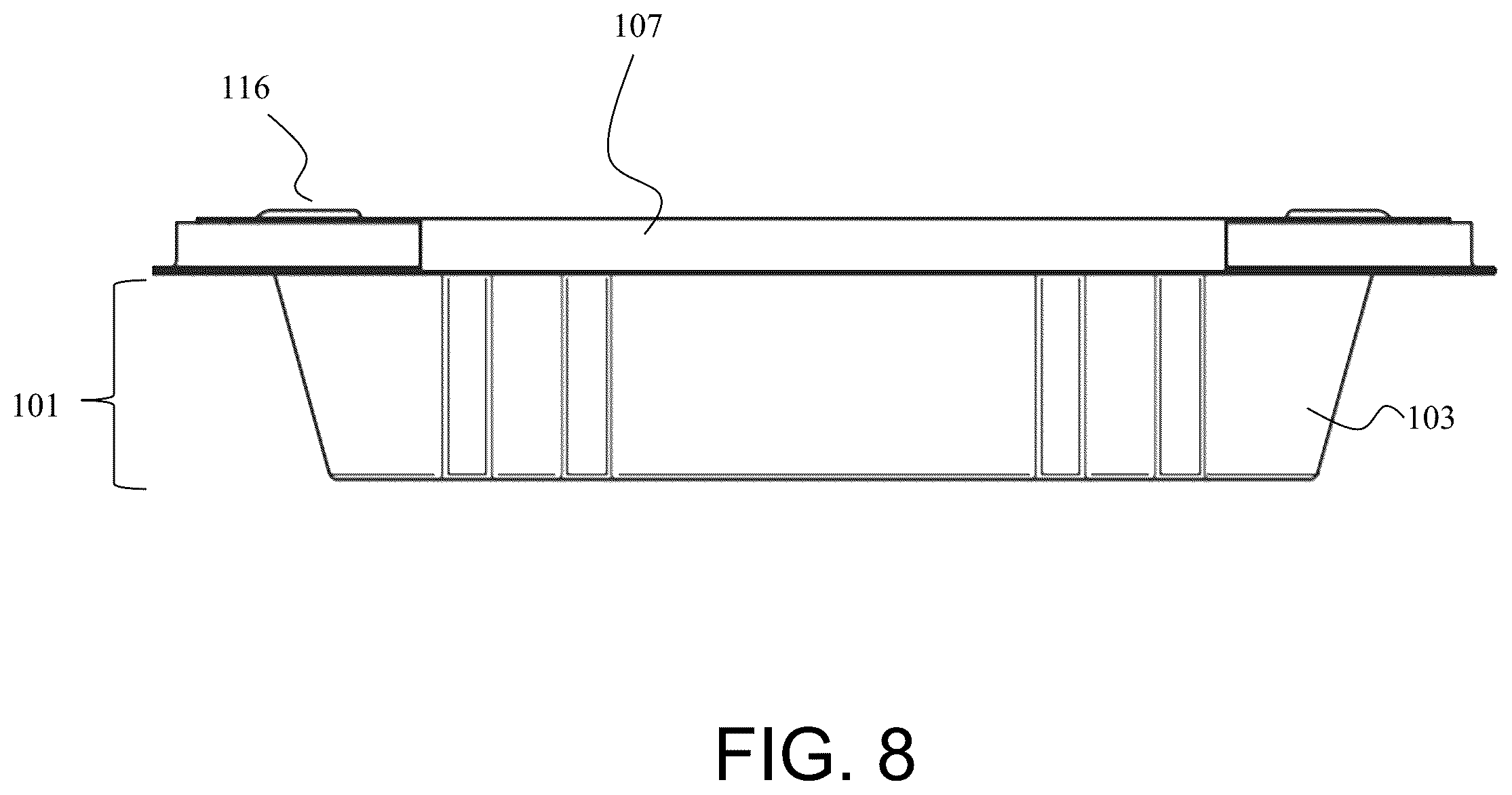 Patent US12378049 Figure 8 – Tamper-evident plastic container