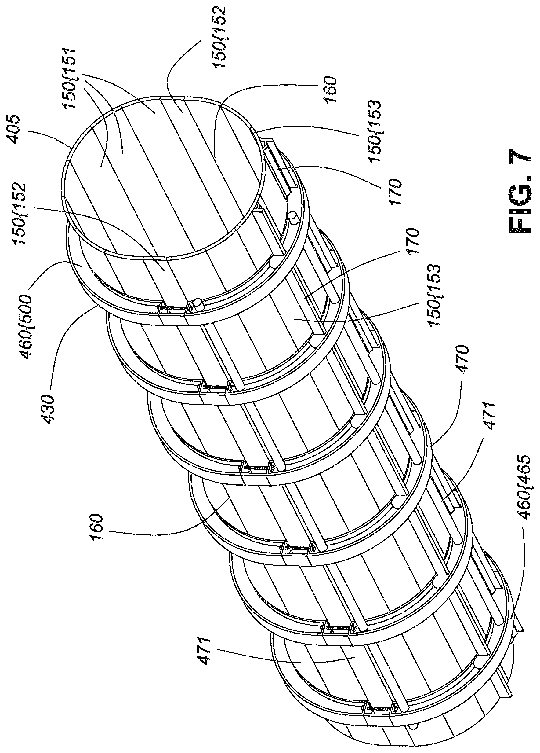Patent US12378064 Figure 8 – Quasi-cylindrical cargo container and construction