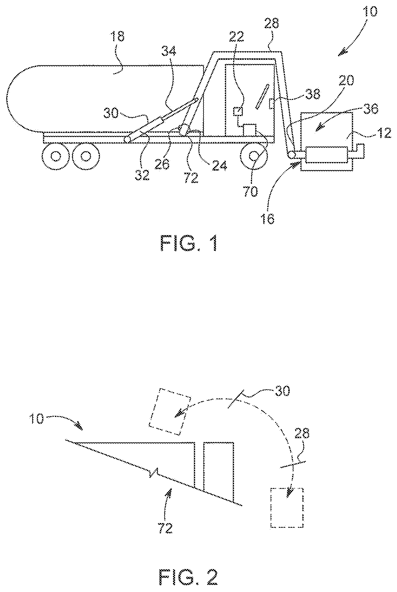 Patent US12378067 Figure 1 – Refuse vehicle dump verification system and apparatus