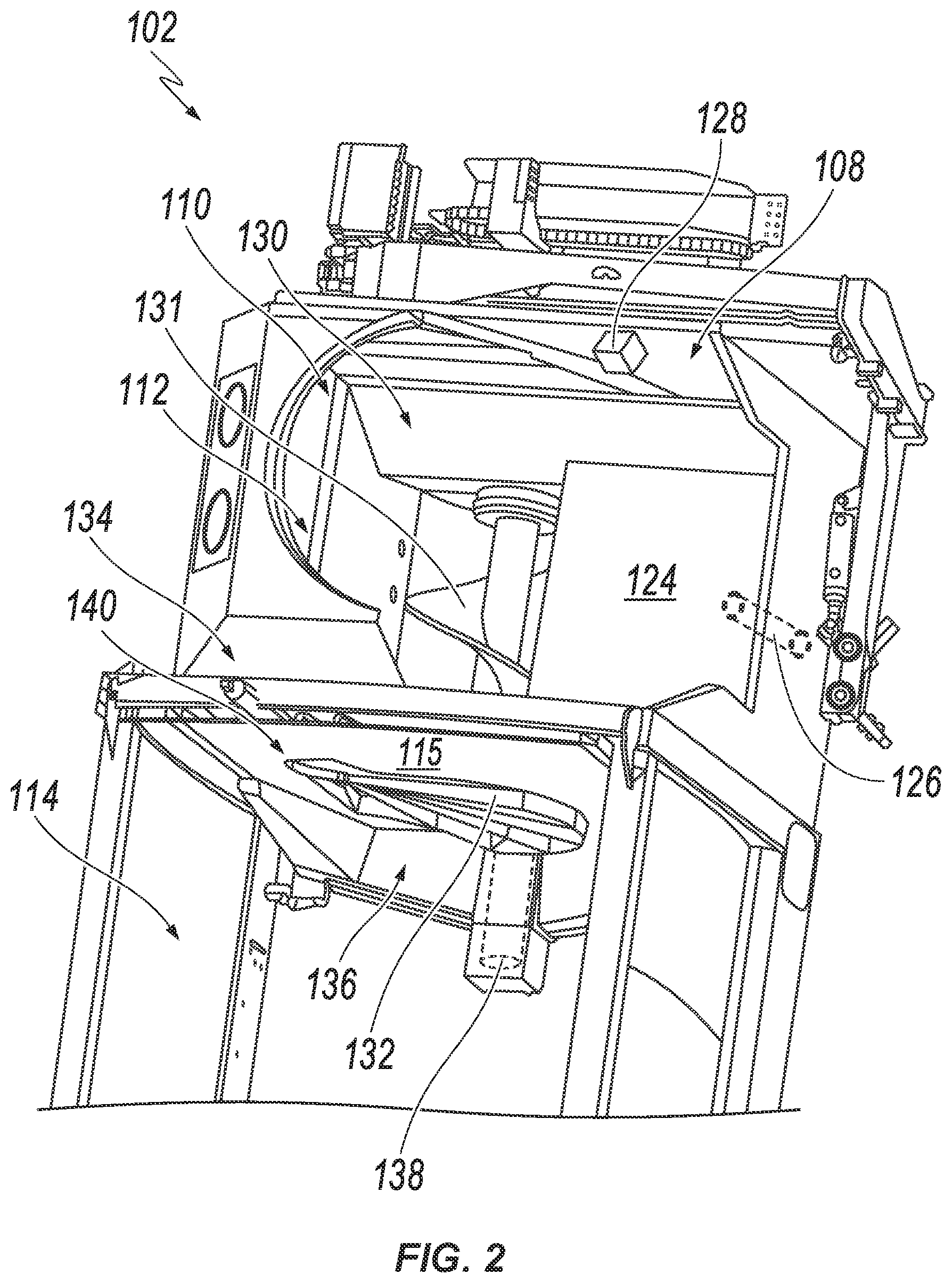 Patent US12378068 Figure 2 – Refuse collection with auger and contamination detection panel