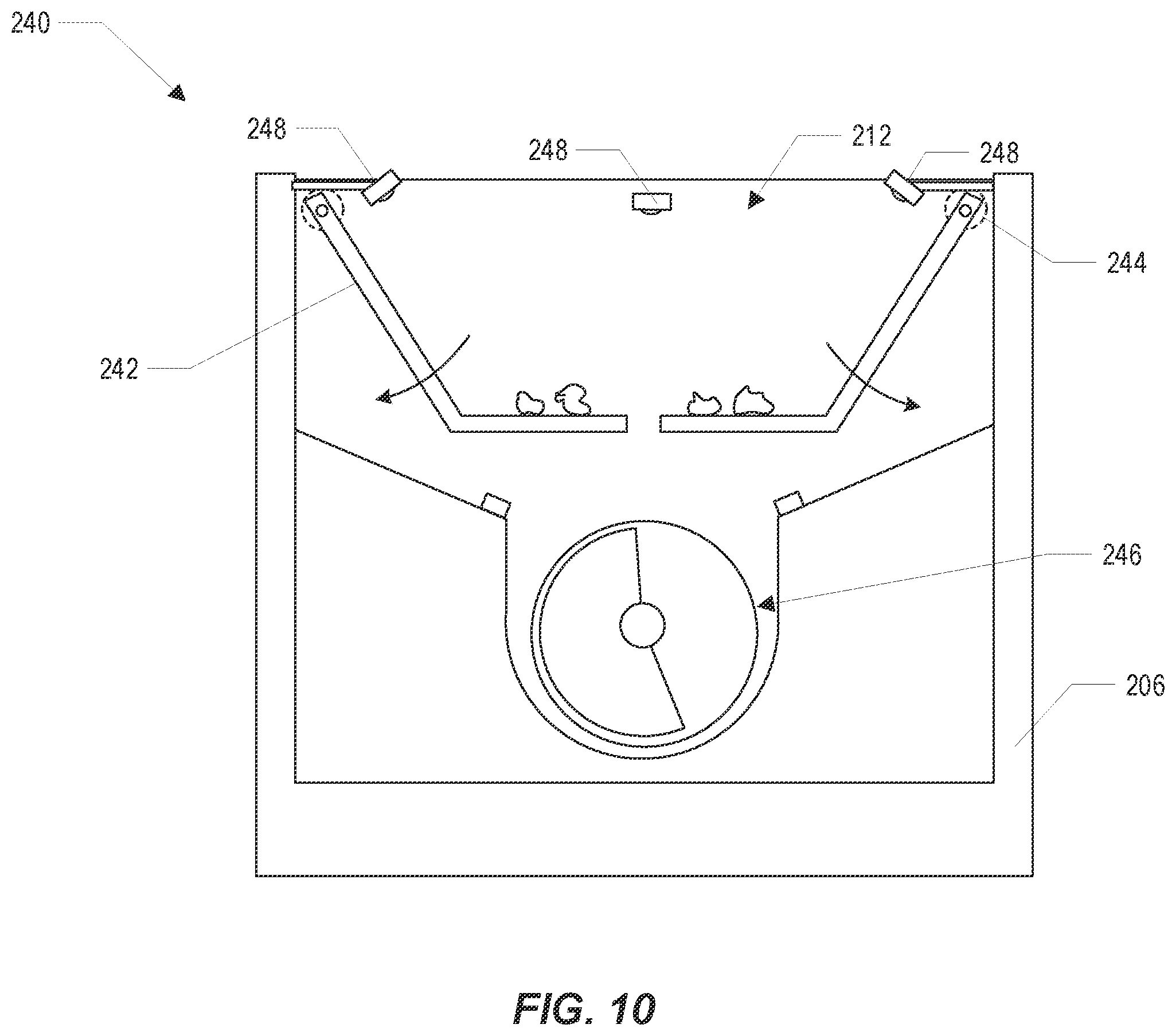 Patent US12378068 Figure 8 – Refuse collection with auger and contamination detection panel