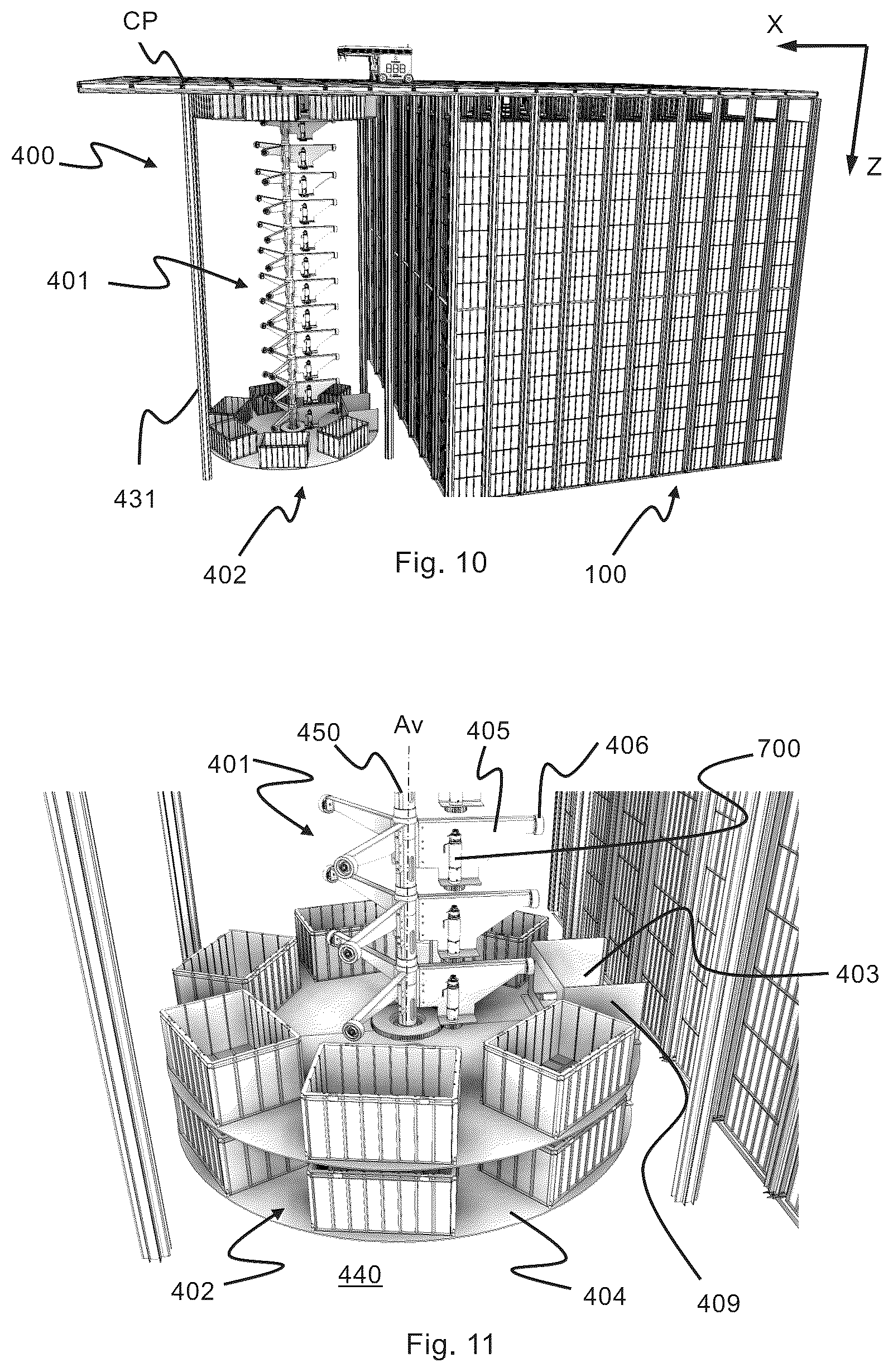Patent US12378069 Figure 8 – Automated storage tower with carousel