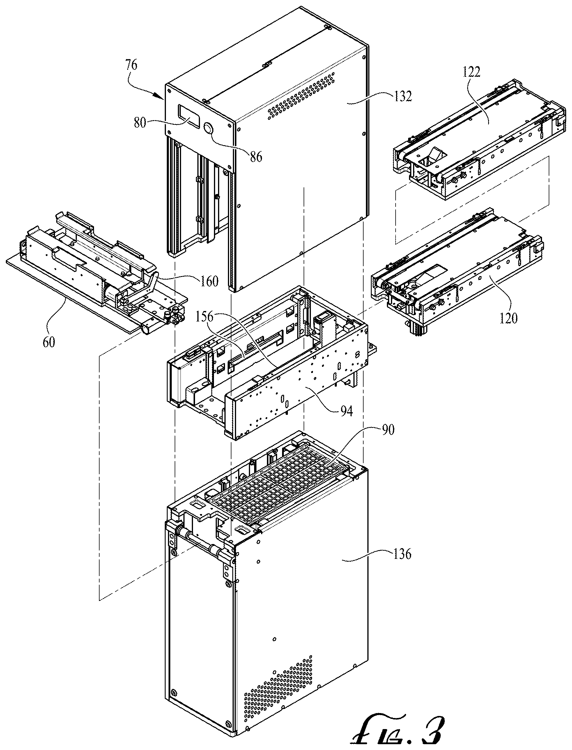 Patent US12378074 Figure 3 – Tray exchange and dispositioning systems, methods, and apparatuses