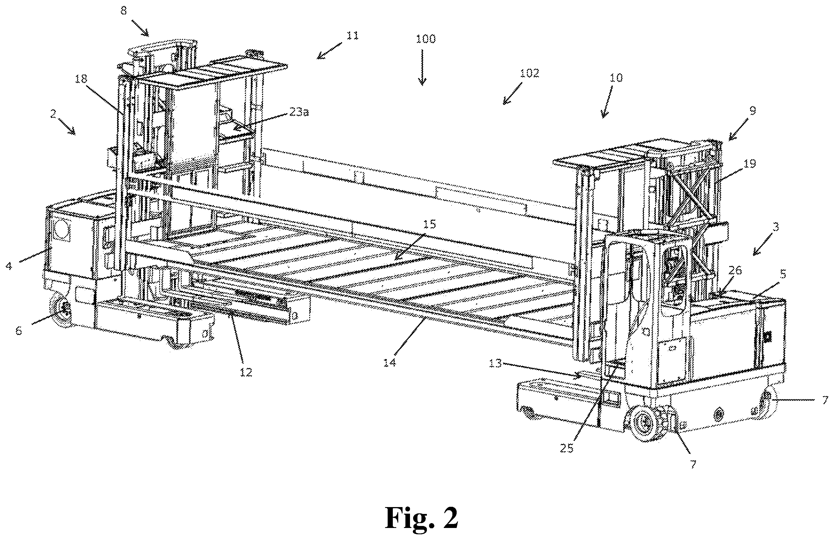 Patent US12378079 Figure 2 – Transport system for order-picking