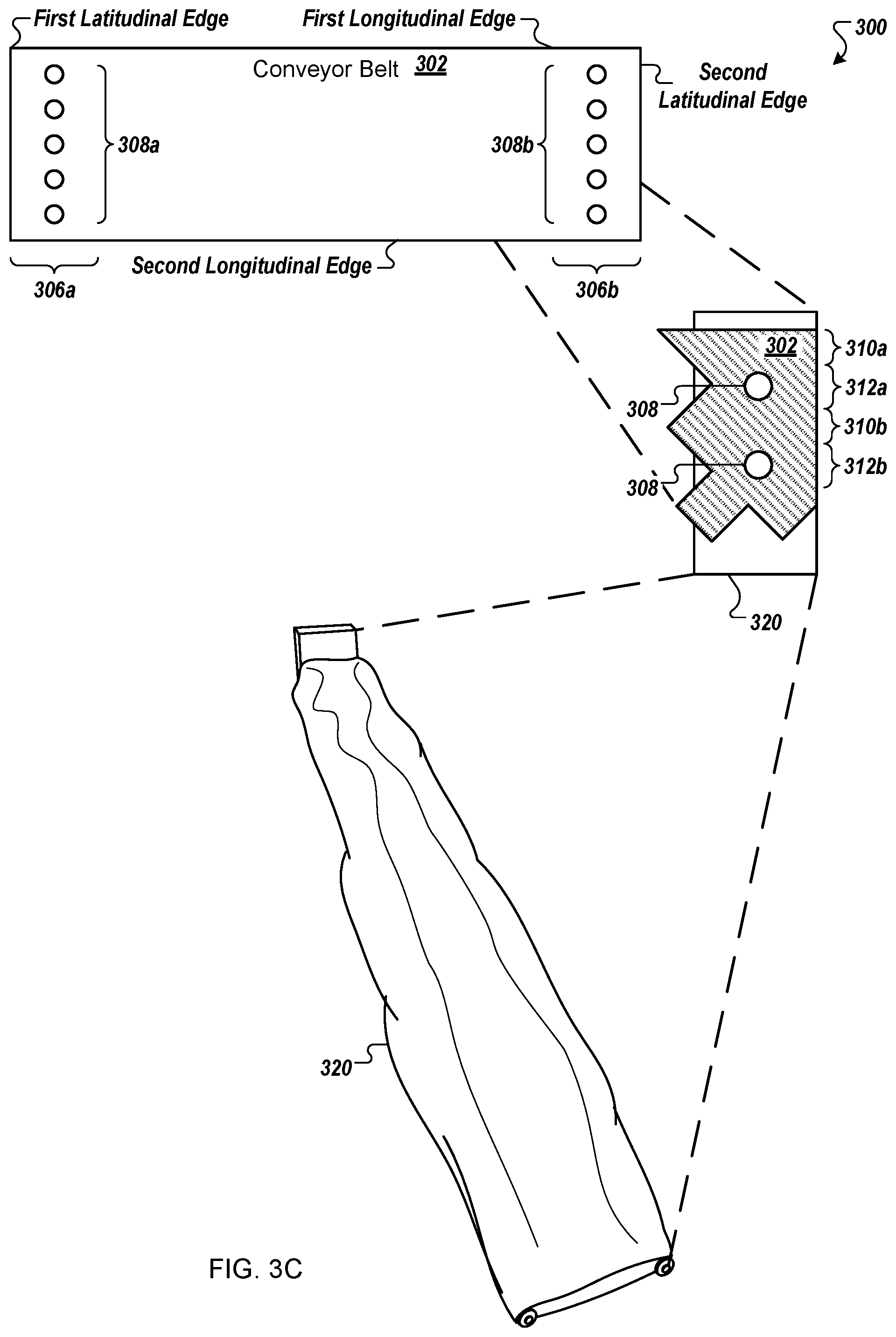 Patent US12378080 Figure 5 – Continuous conveyor belt