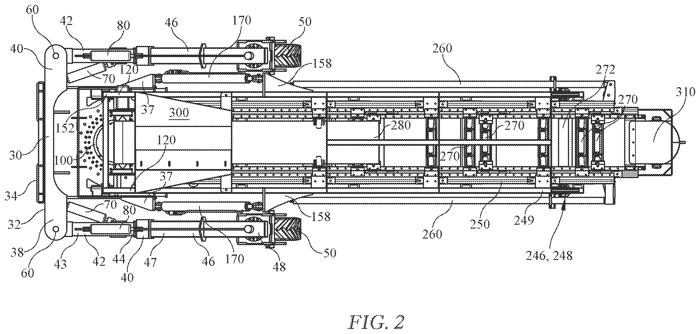 Patent US12378082 Figure 2 – Portable telescopic conveyor belt